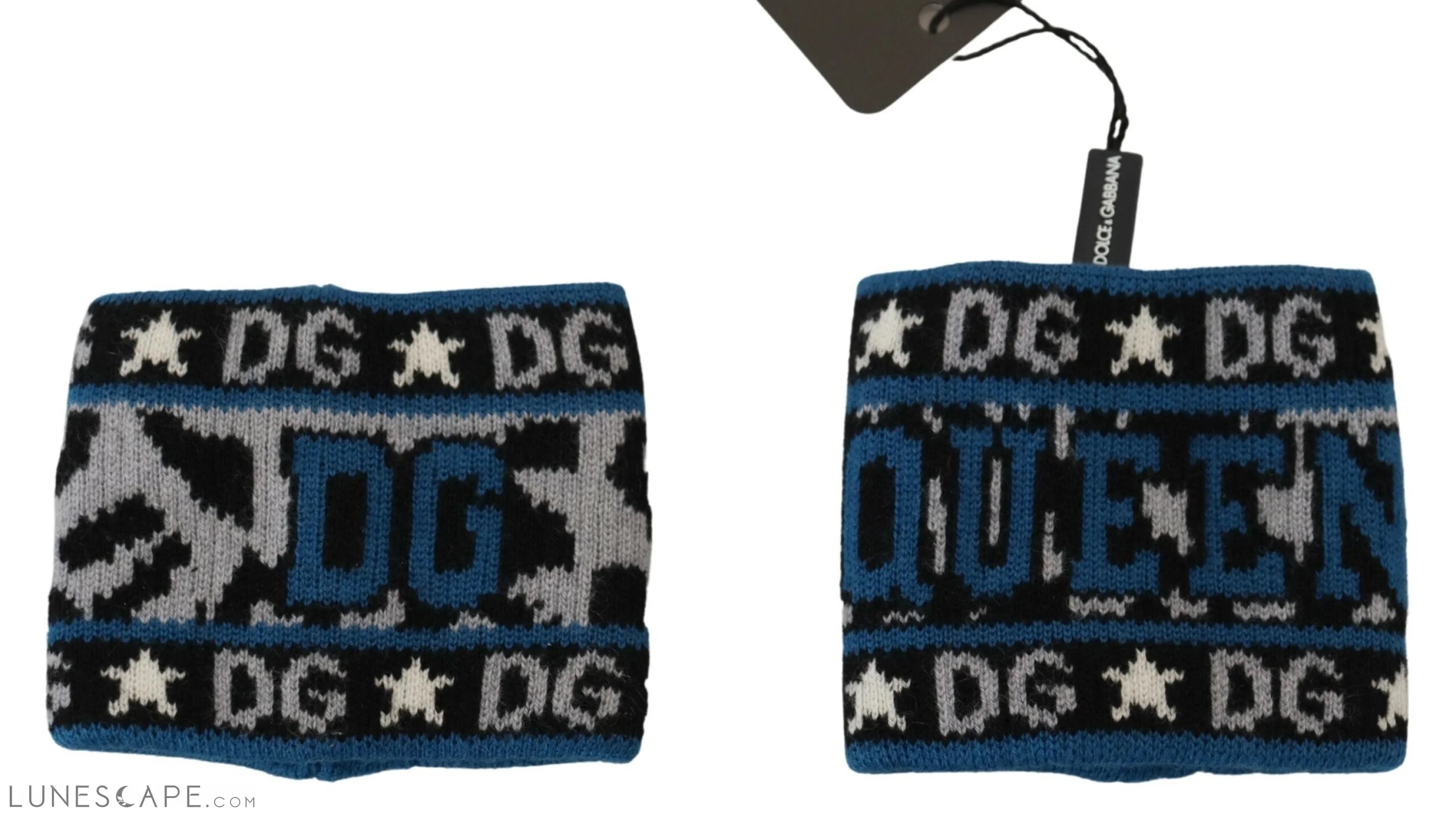 Dolce & Gabbana Exclusive Blue Cashmere-Wool Blend Wrist Wrap LUNESCAPE