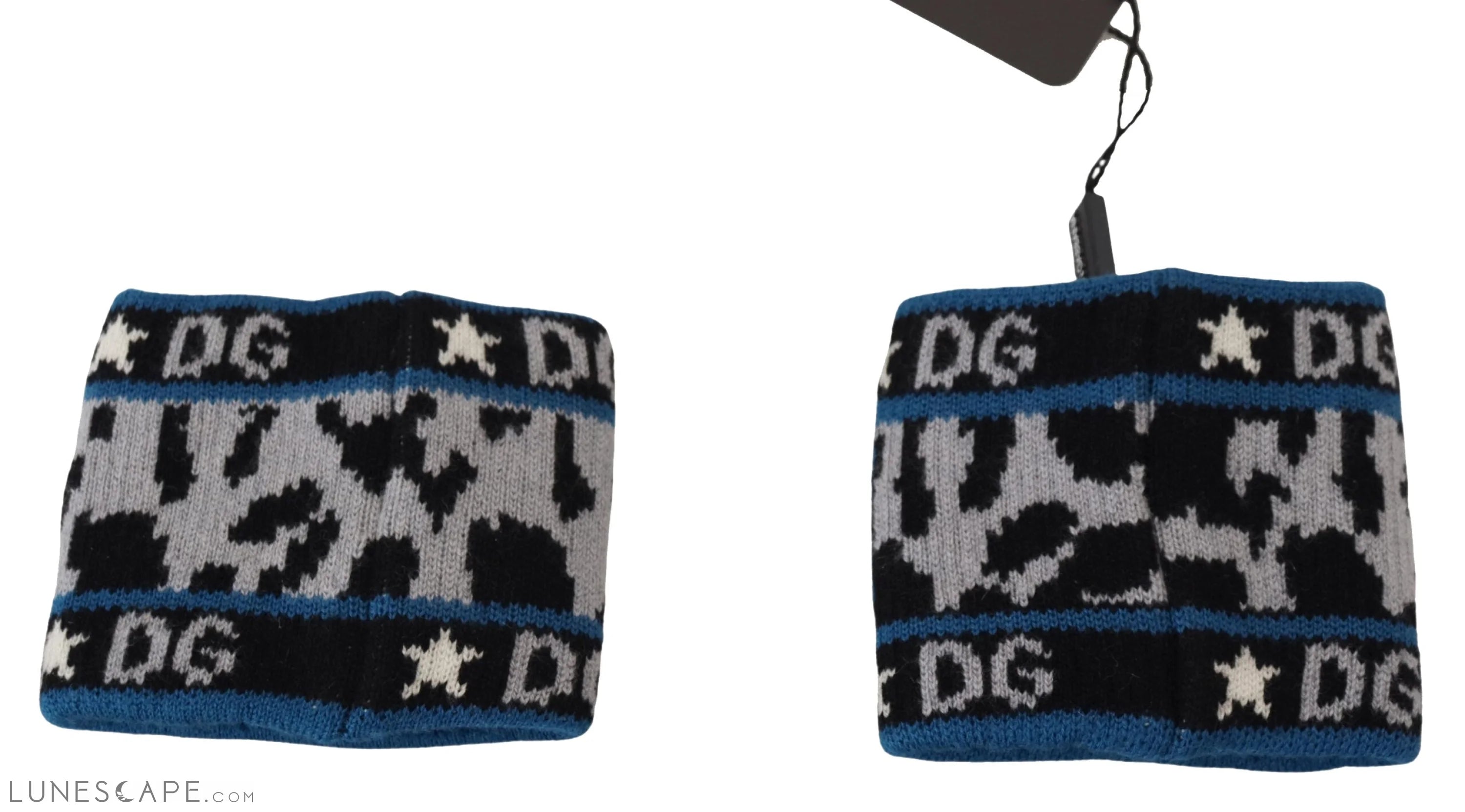 Dolce & Gabbana Exclusive Blue Cashmere-Wool Blend Wrist Wrap LUNESCAPE
