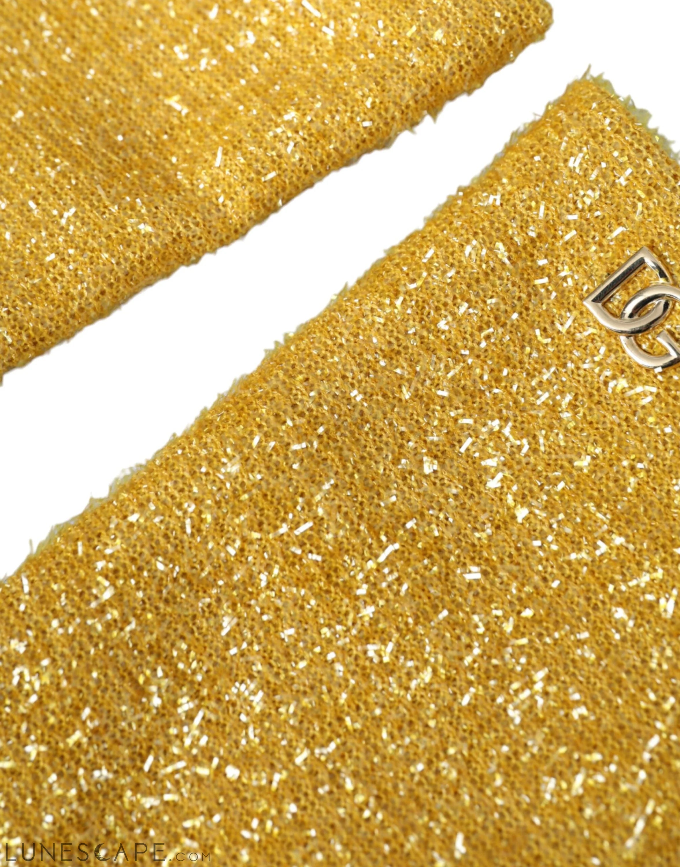 Dolce & Gabbana Gold Lurex Fantasia Mid Arm Length Gloves LUNESCAPE