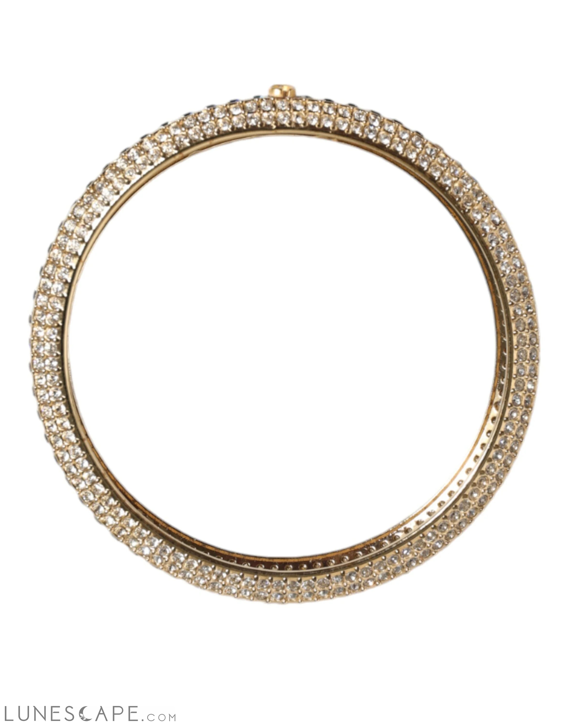 Dolce & Gabbana Gold Tone Brass Crystal Stass DG Round Bangle Bracelet LUNESCAPE
