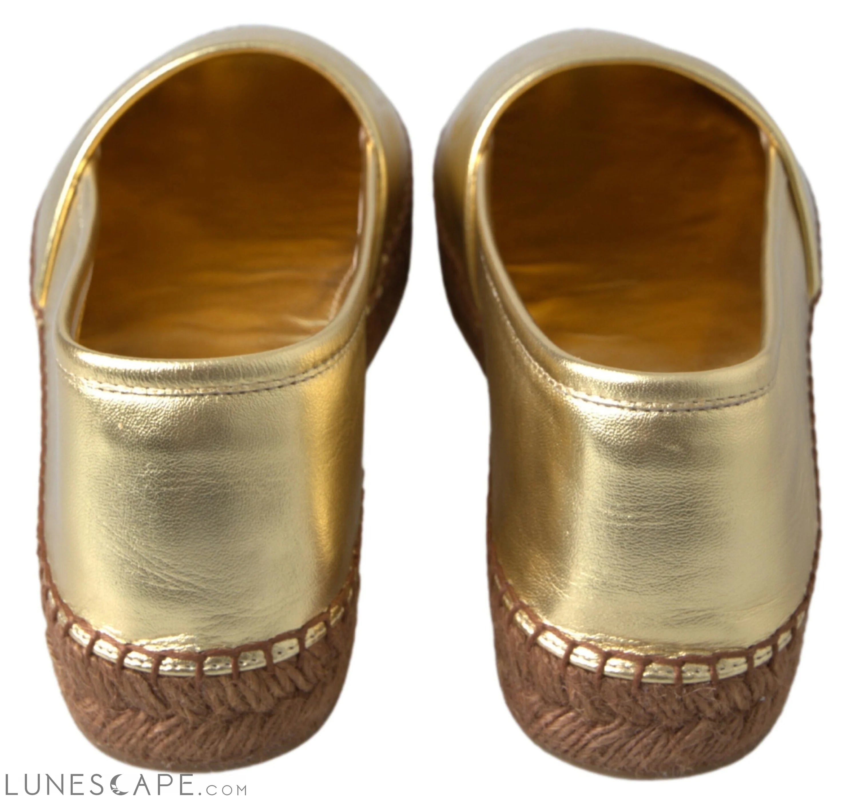 Dolce & Gabbana Golden Elegance Leather Espadrilles LUNESCAPE