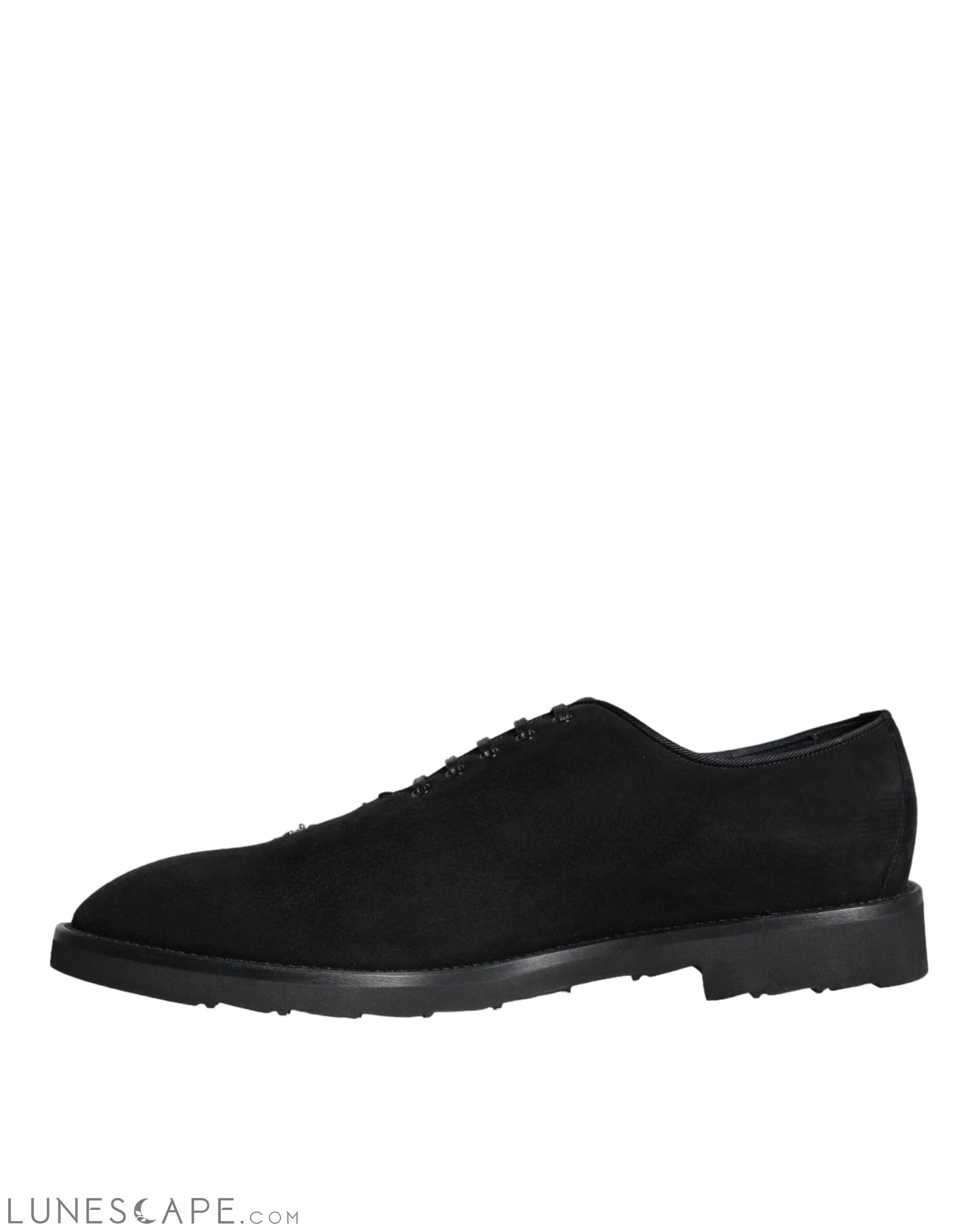 Dolce & Gabbana Mens Black Suede Sicilia Lace Up Formal Shoes LUNESCAPE