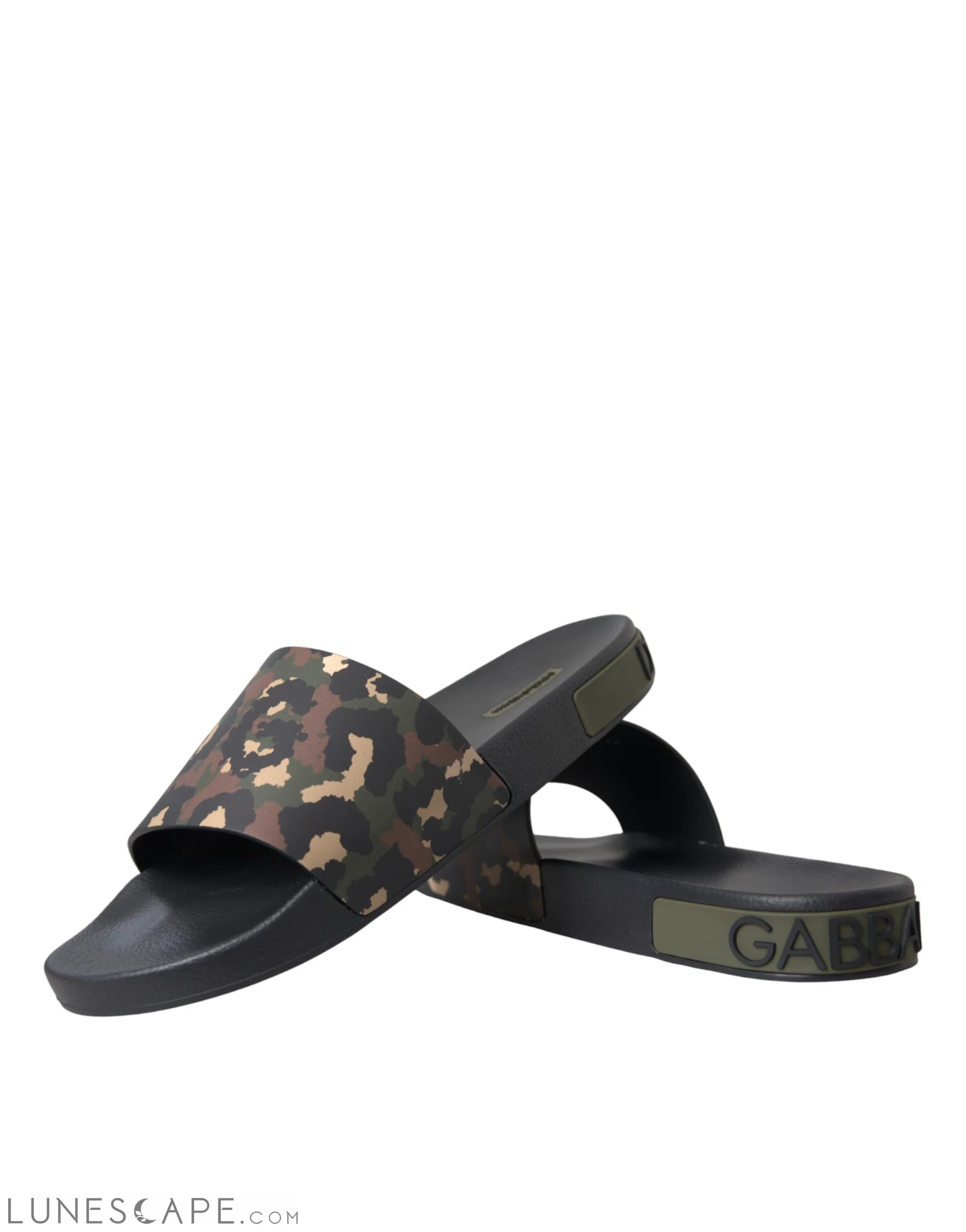 Dolce & Gabbana Multicolor Camouflage Leather Beachwear Men Shoes LUNESCAPE