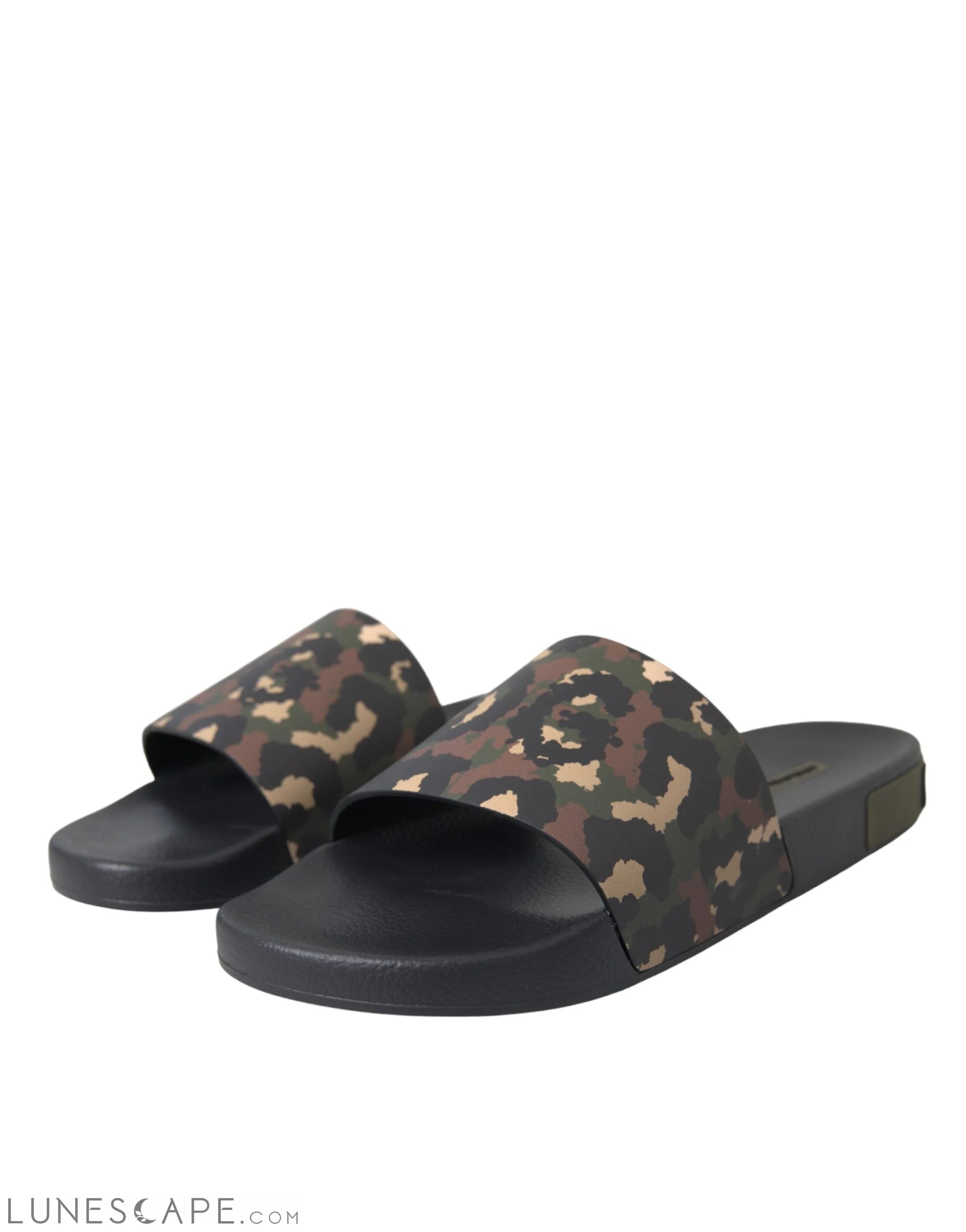 Dolce & Gabbana Multicolor Camouflage Leather Beachwear Men Shoes LUNESCAPE