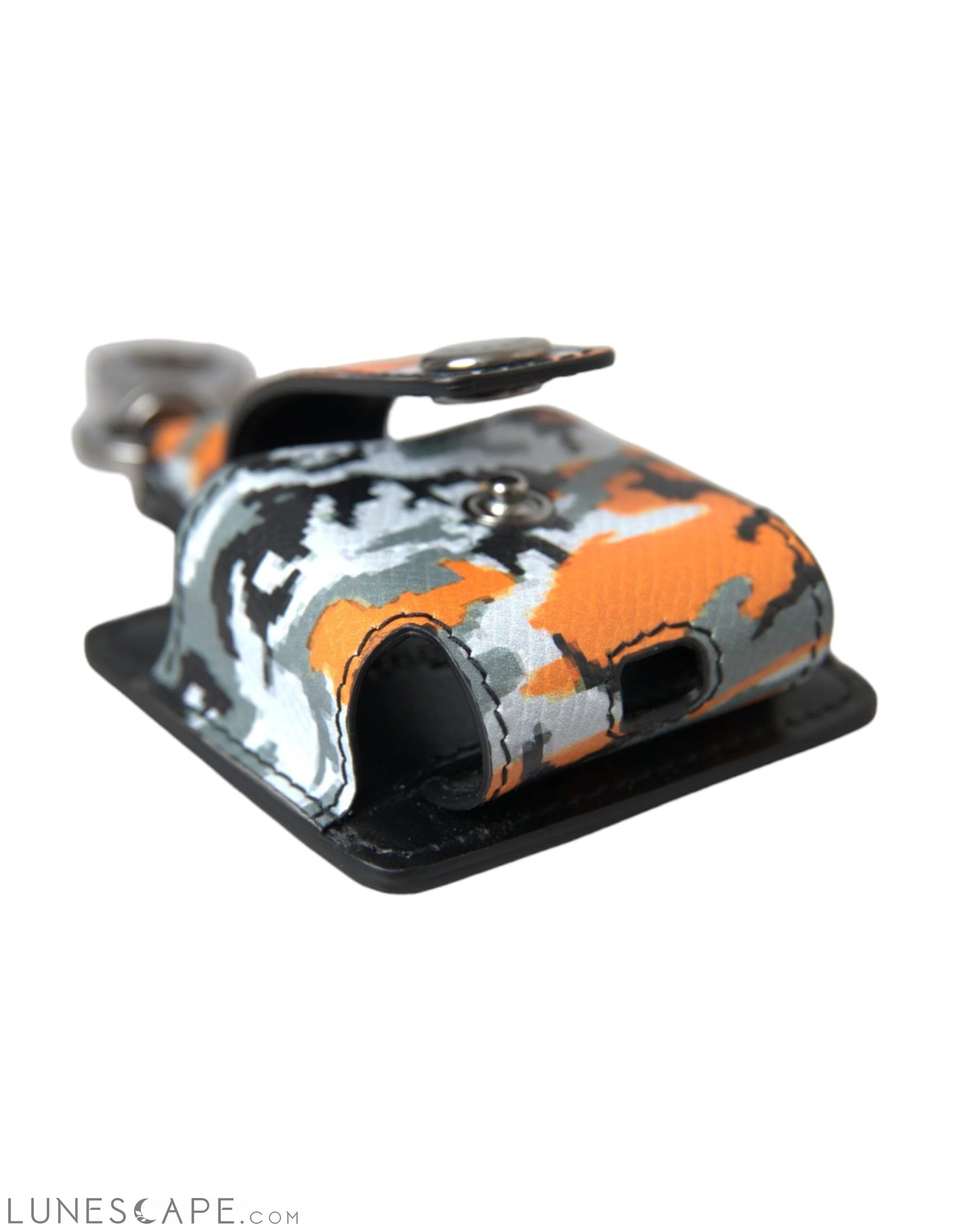 Dolce & Gabbana Multicolor Camouflage Print Leather Metal Airpods Case LUNESCAPE