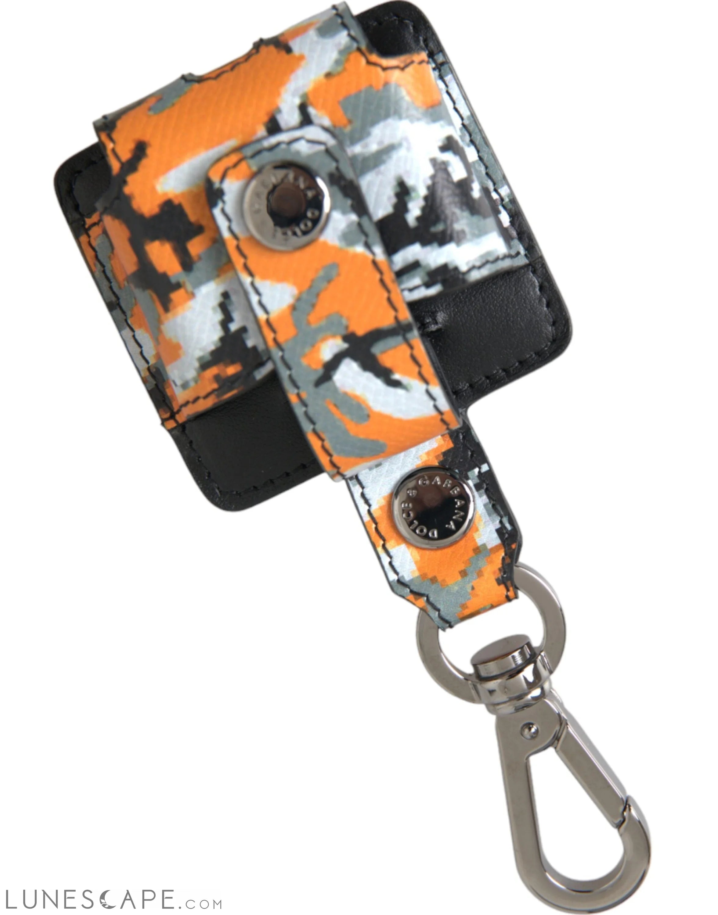 Dolce & Gabbana Multicolor Camouflage Print Leather Metal Airpods Case LUNESCAPE