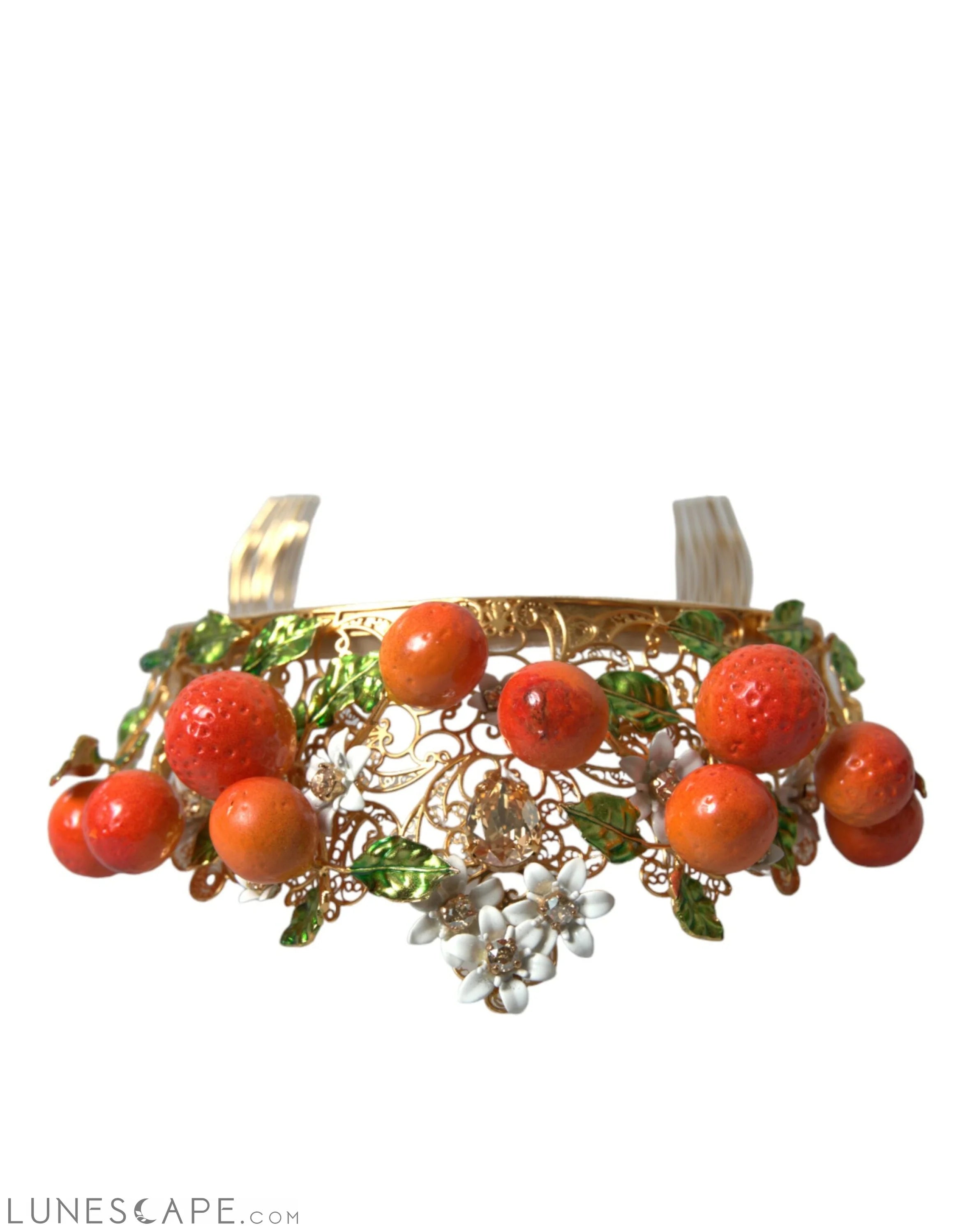 Dolce & Gabbana Multicolor Crystal Sicilian Orange Crown LUNESCAPE