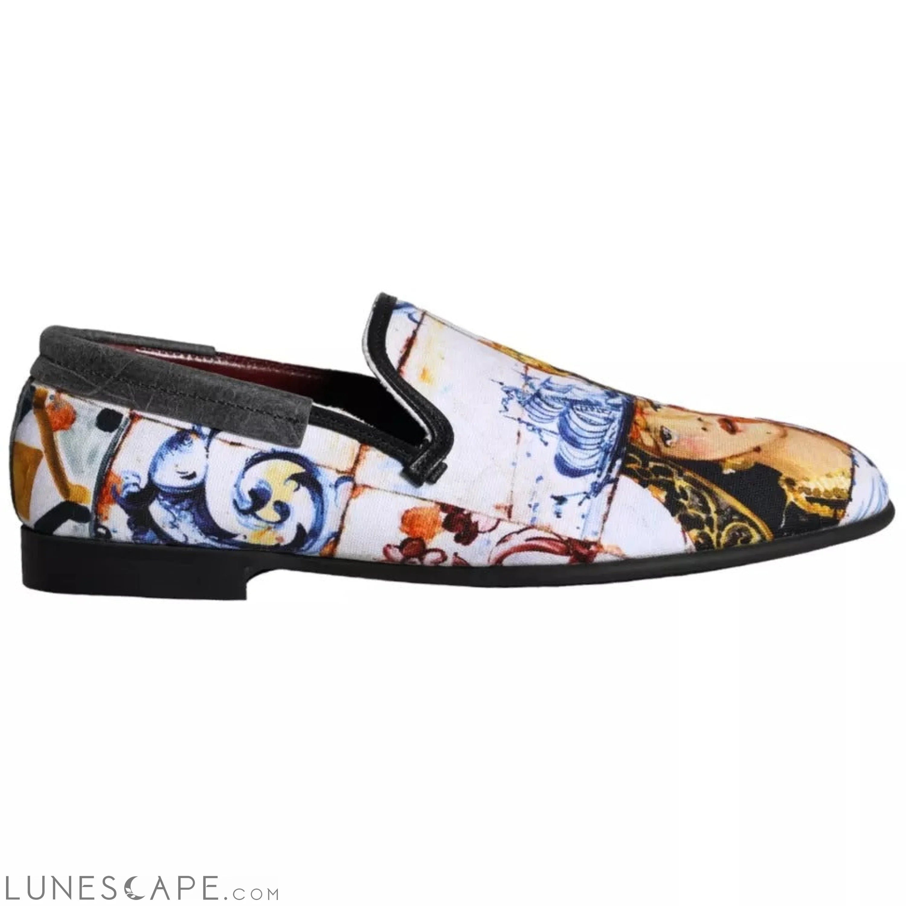 Dolce & Gabbana Multicolor Madonna Majolica Amalfi Men Loafers Shoes LUNESCAPE