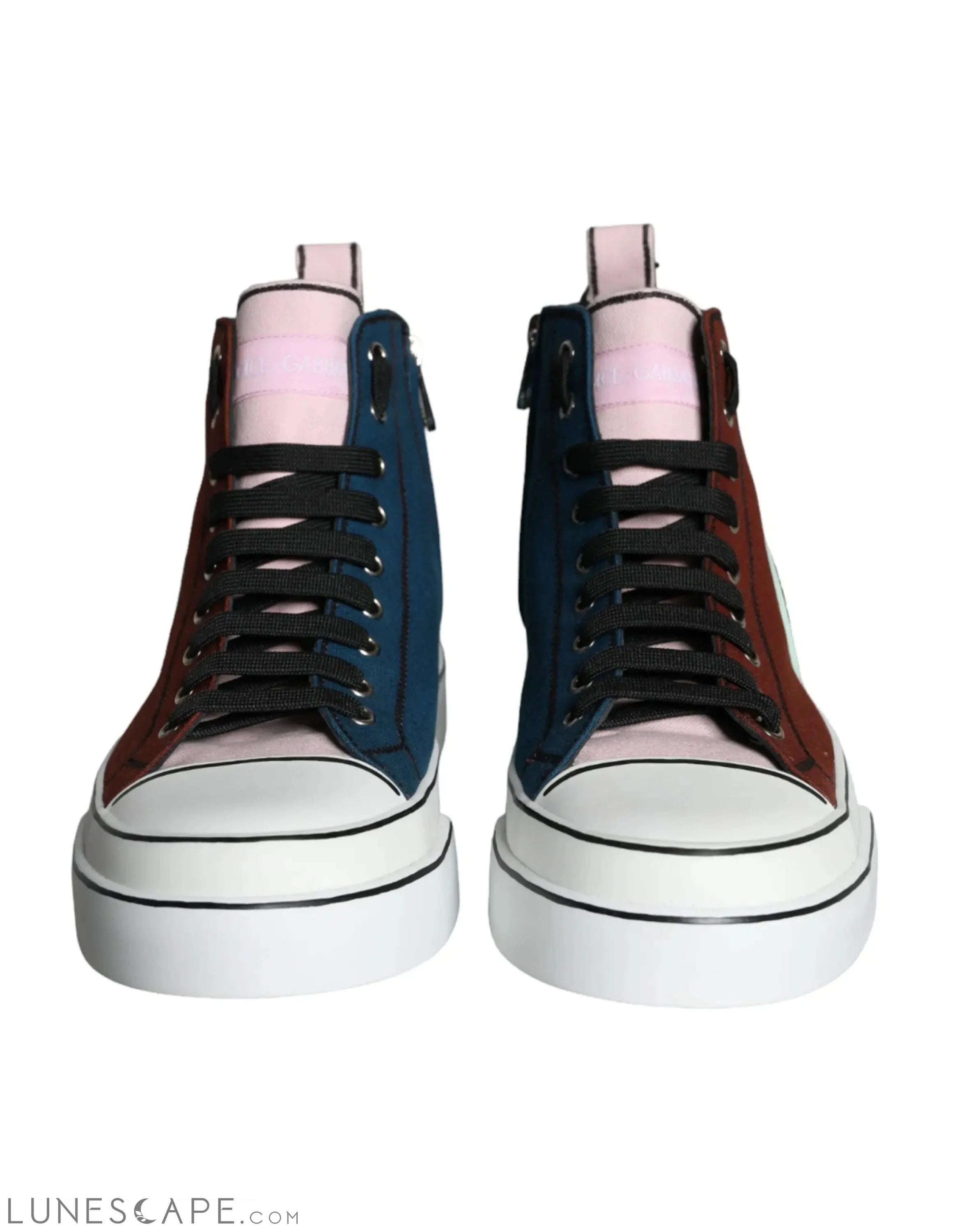 Dolce & Gabbana Multicolor Patchwork High Top Sneaker Shoes LUNESCAPE