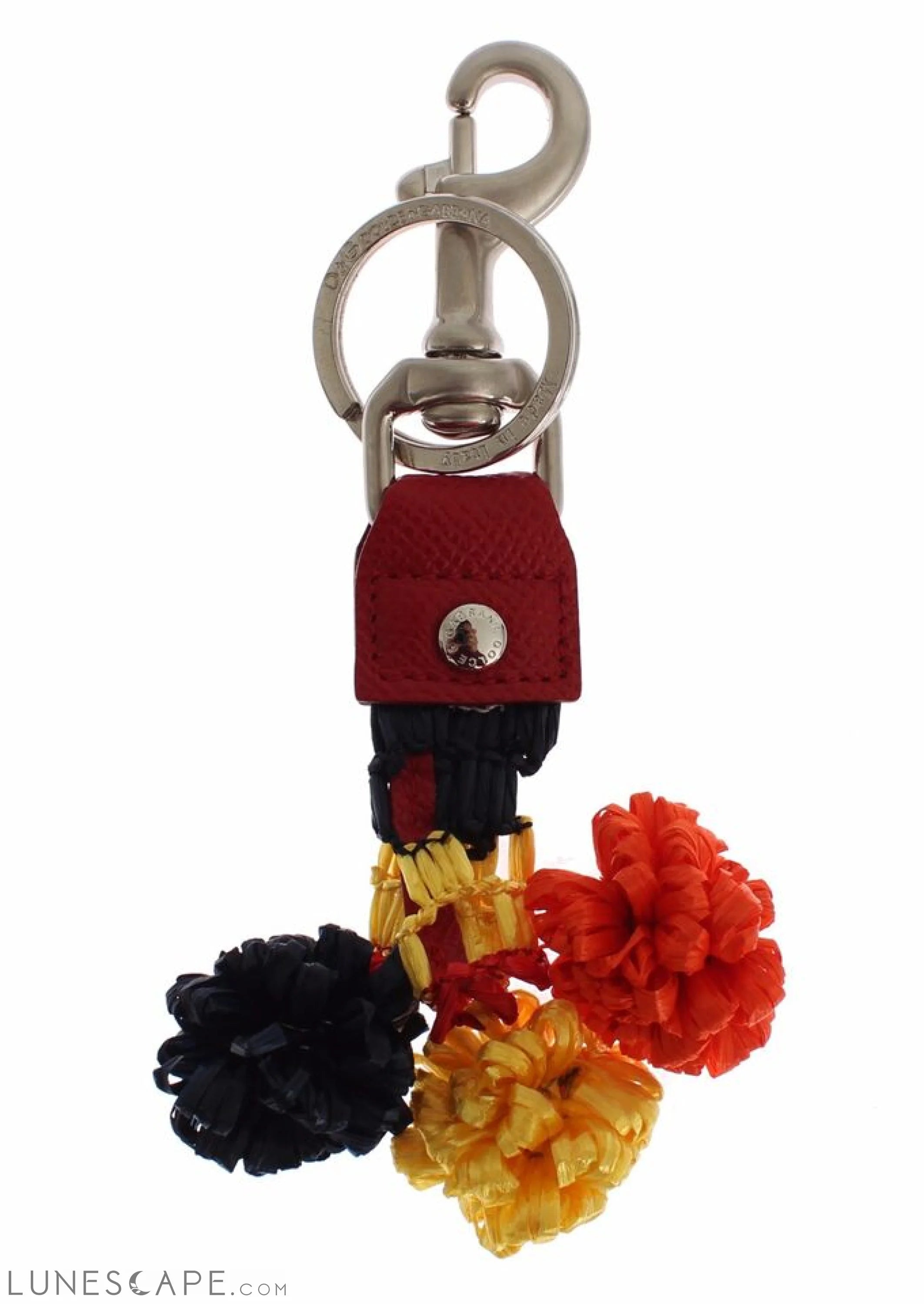 Dolce & Gabbana Multicolor Sicily Raffia Leather Keychain LUNESCAPE