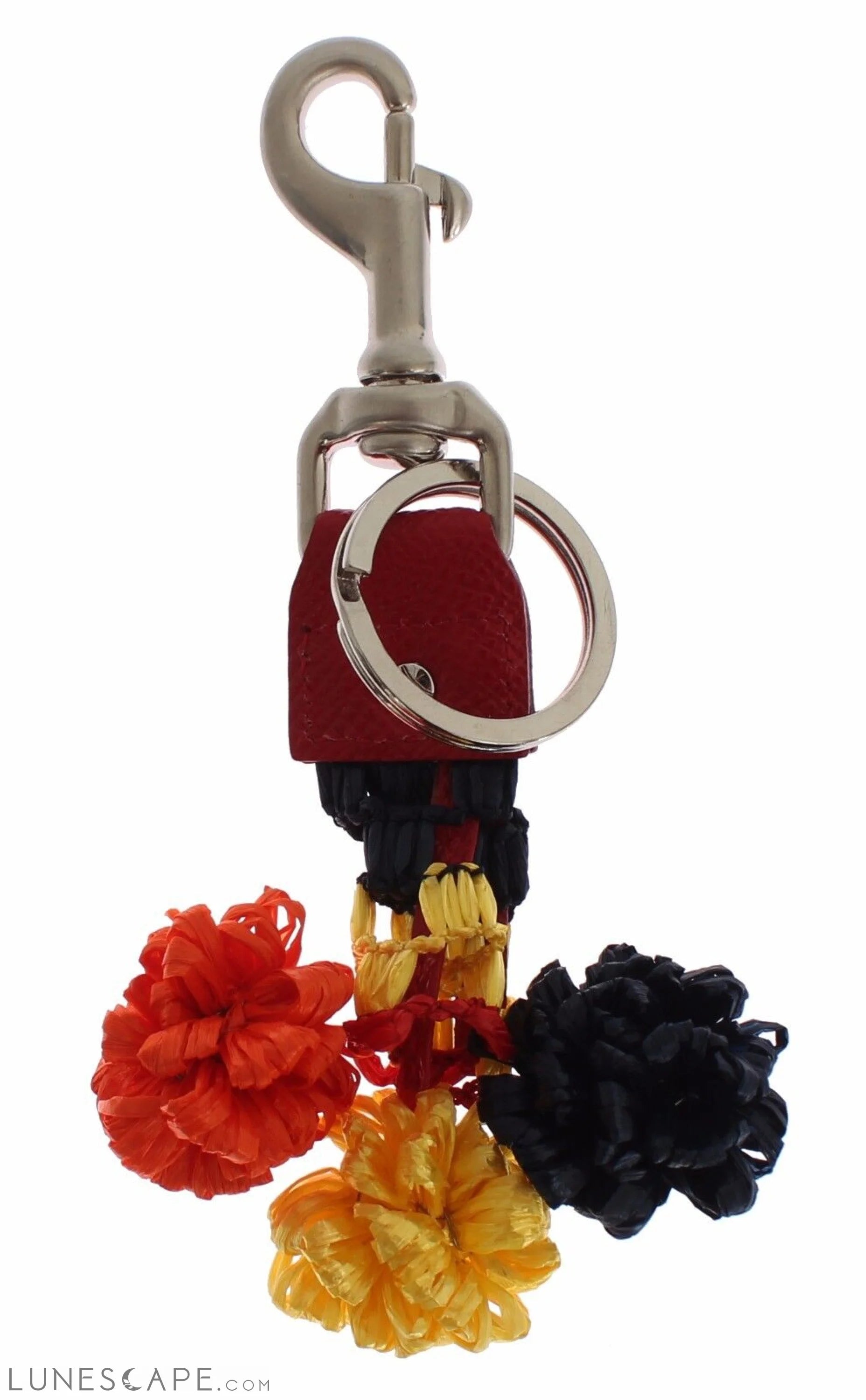 Dolce & Gabbana Multicolor Sicily Raffia Leather Keychain LUNESCAPE