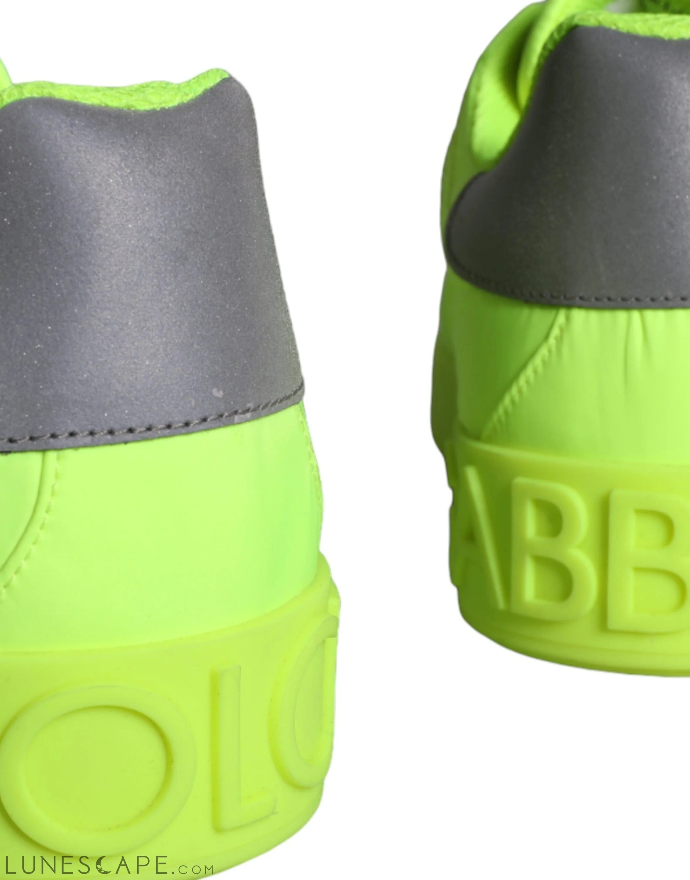 Dolce & Gabbana Neon Green Logo Tape Low Top Sneakers Shoes LUNESCAPE