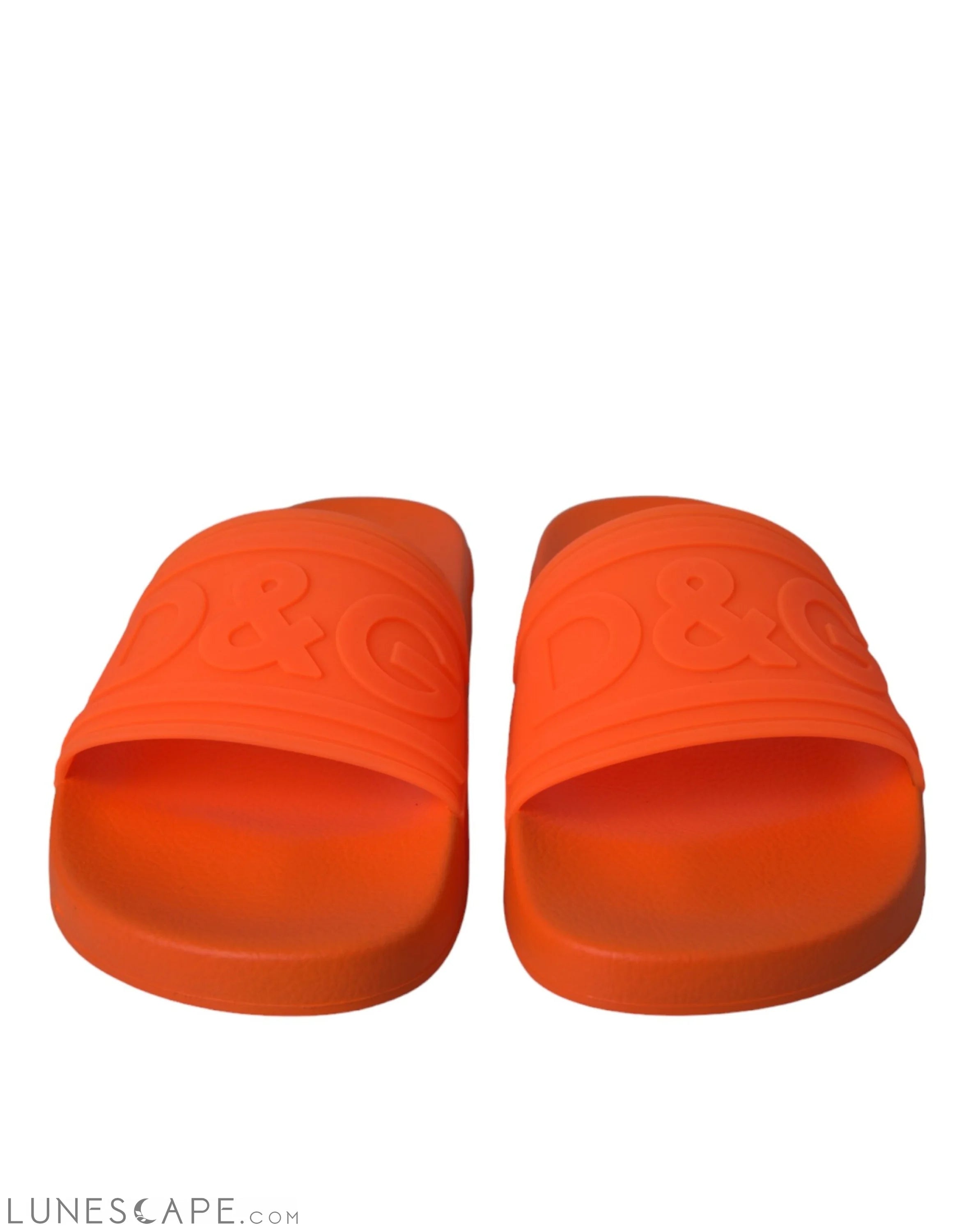 Dolce & Gabbana Orange Rubber Slides Sandals Beachwear Shoes LUNESCAPE