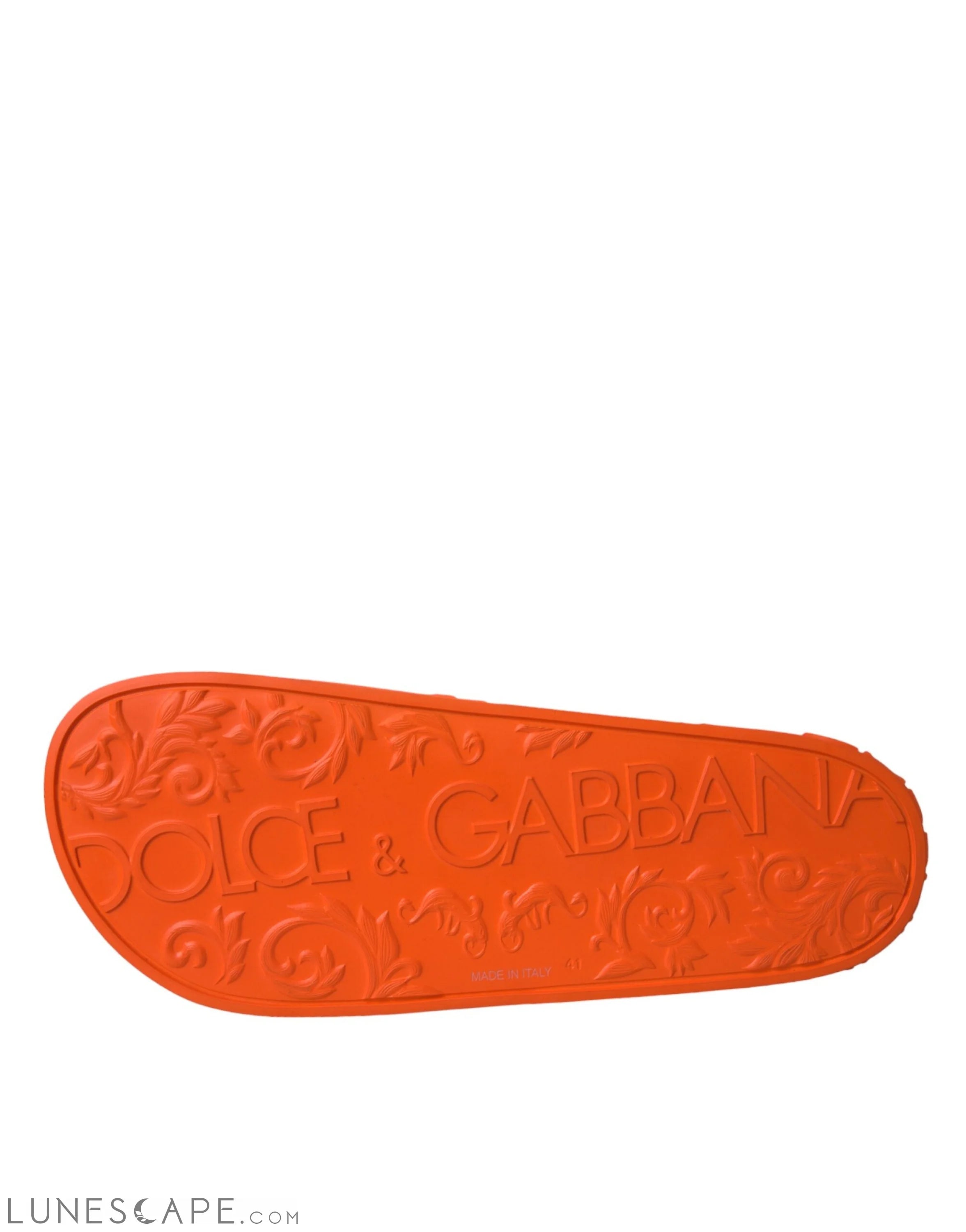 Dolce & Gabbana Orange Rubber Slides Sandals Beachwear Shoes LUNESCAPE