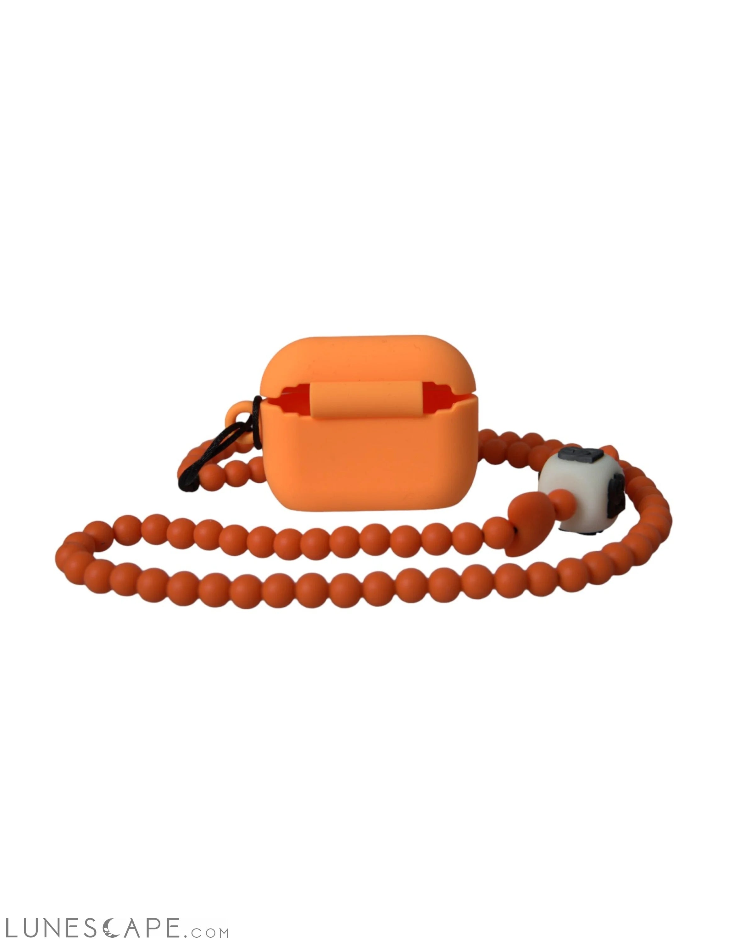 Dolce & Gabbana Orange Silicone Rubber Logo Beaded Strap Airpods Case LUNESCAPE