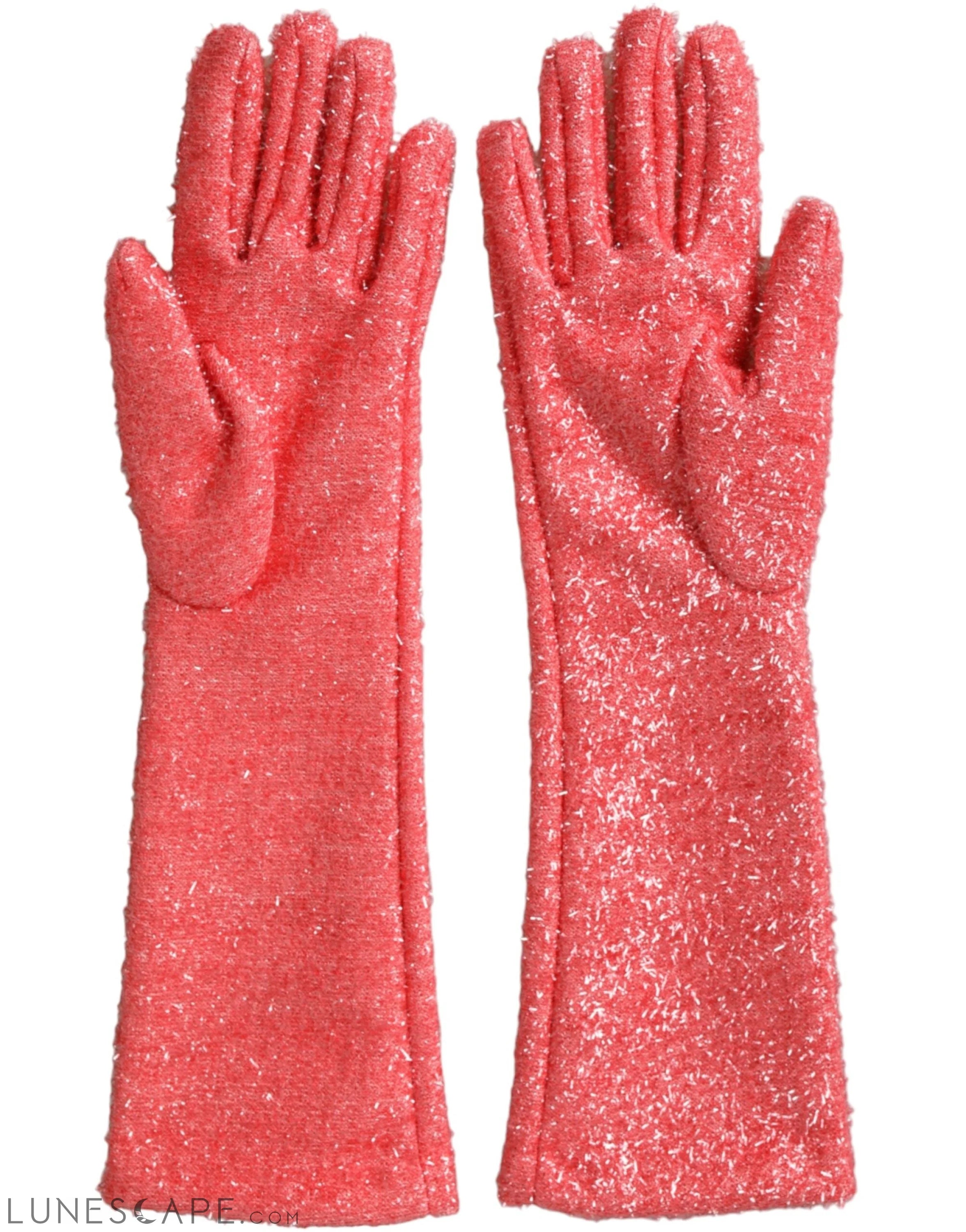 Dolce & Gabbana Pink Lurex Fantasia Mid Arm Length Gloves LUNESCAPE