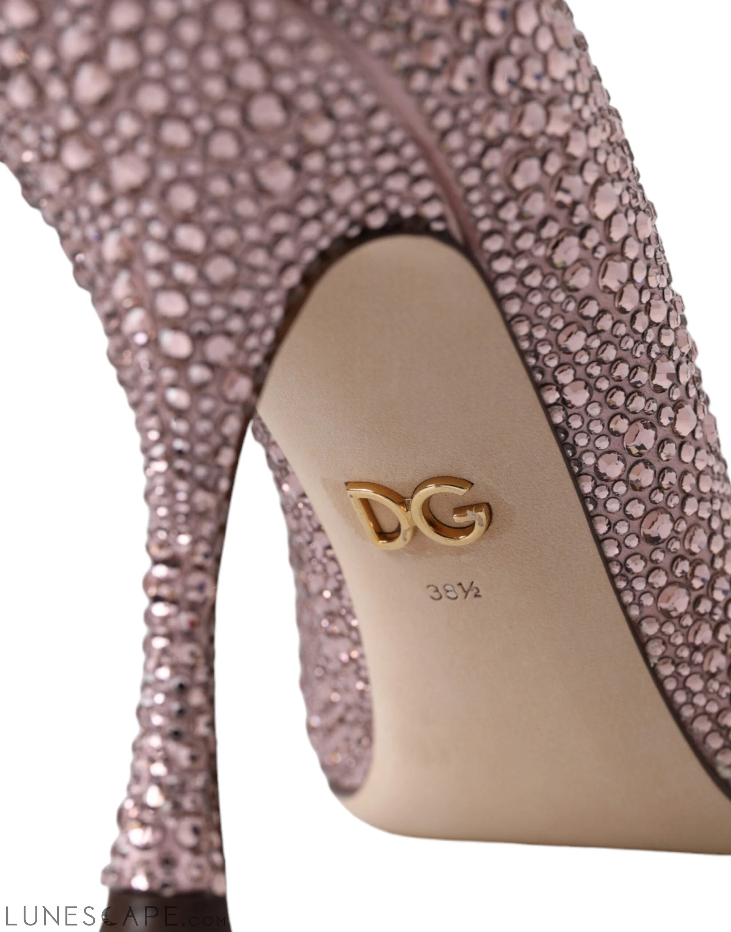 Dolce & Gabbana Pink Strass Crystal Heels Pumps Shoes LUNESCAPE