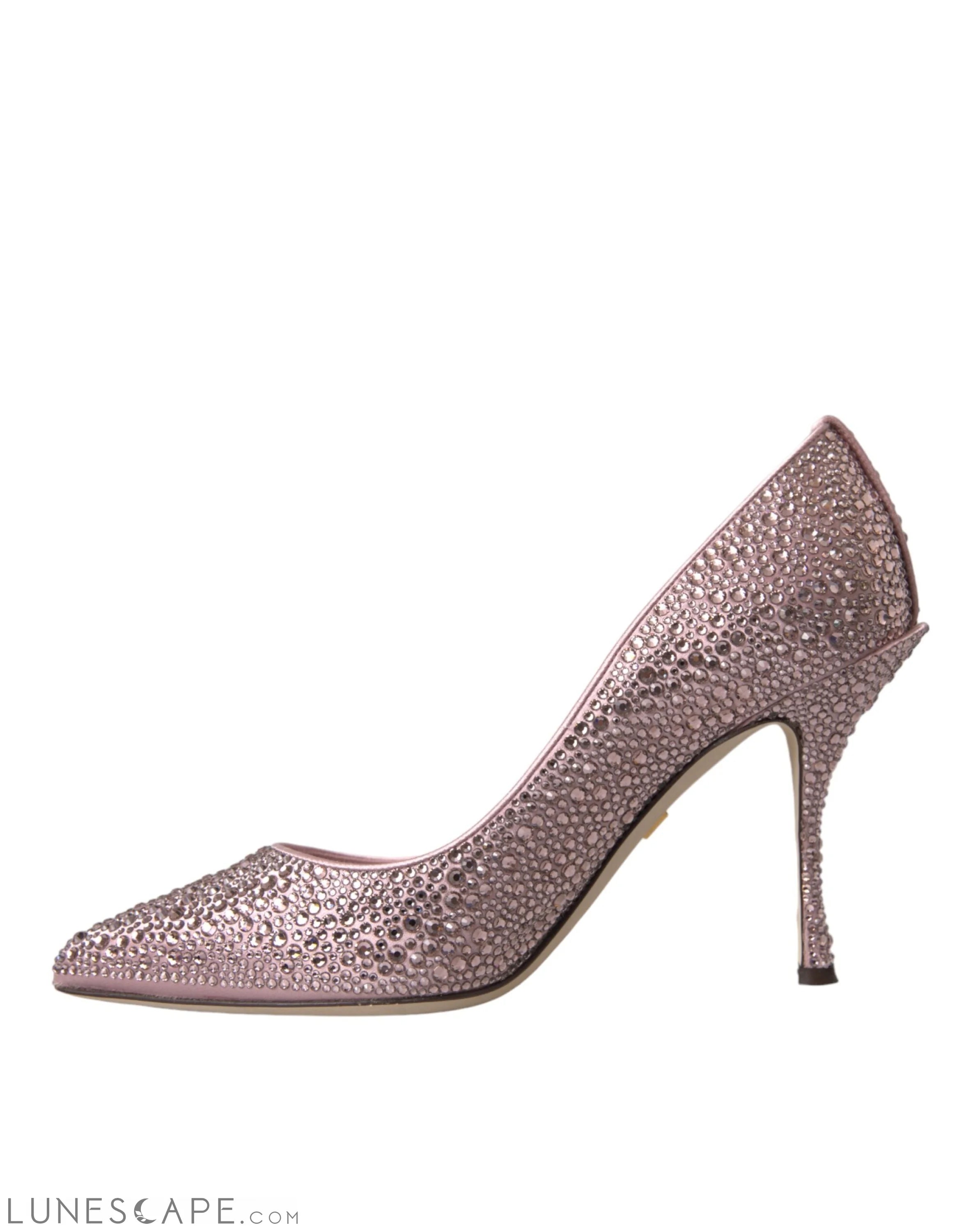 Dolce & Gabbana Pink Strass Crystal Heels Pumps Shoes LUNESCAPE