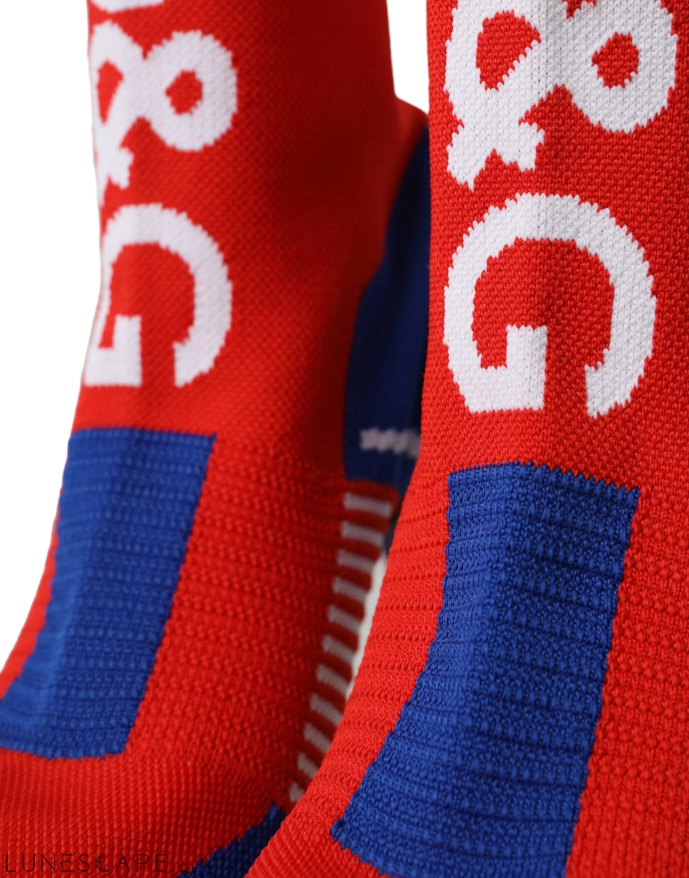 Dolce & Gabbana Red Blue Stretch Sock Style Short Logo Boots LUNESCAPE