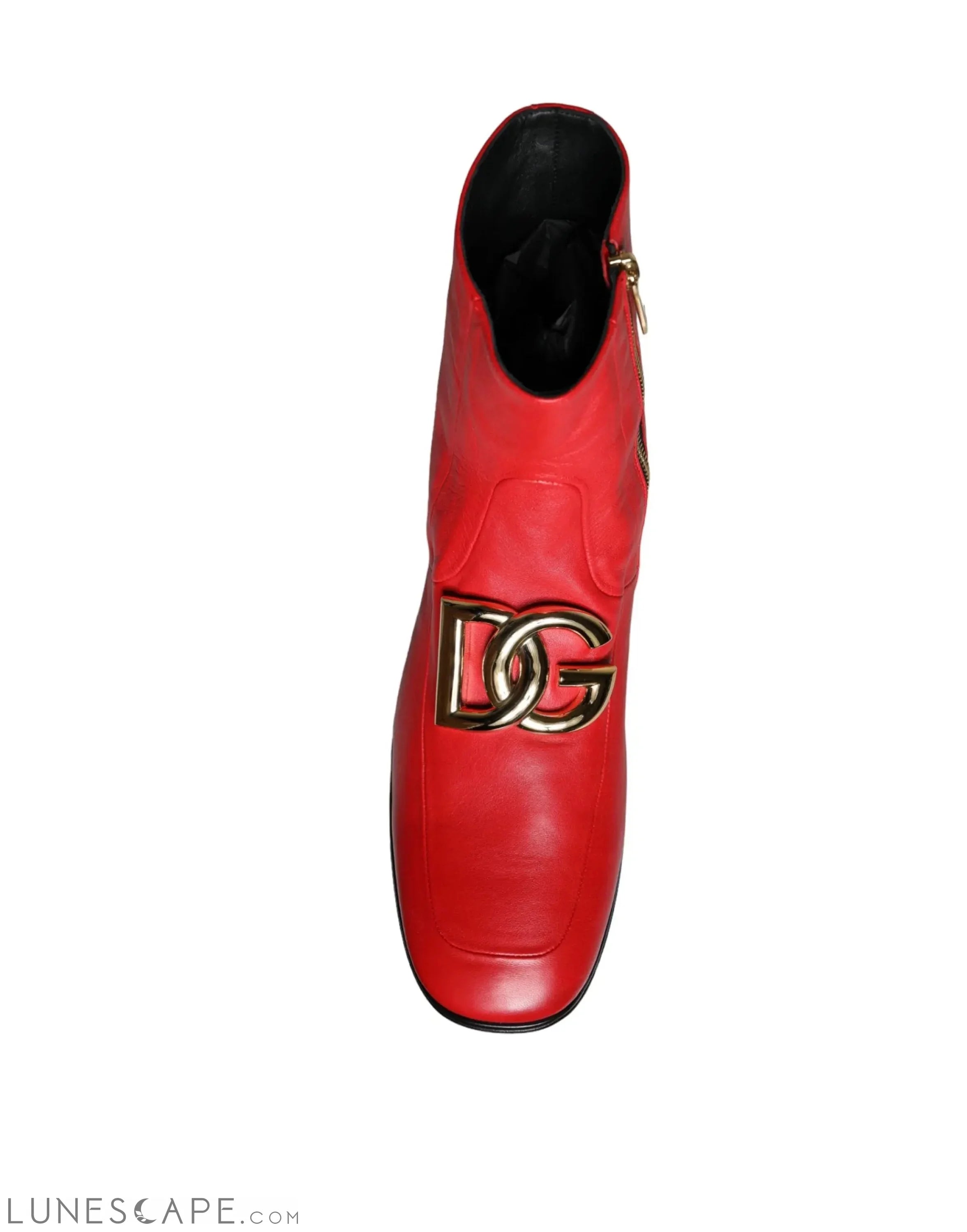 Dolce & Gabbana Red Lambskin Leather Men Ankle Boots LUNESCAPE