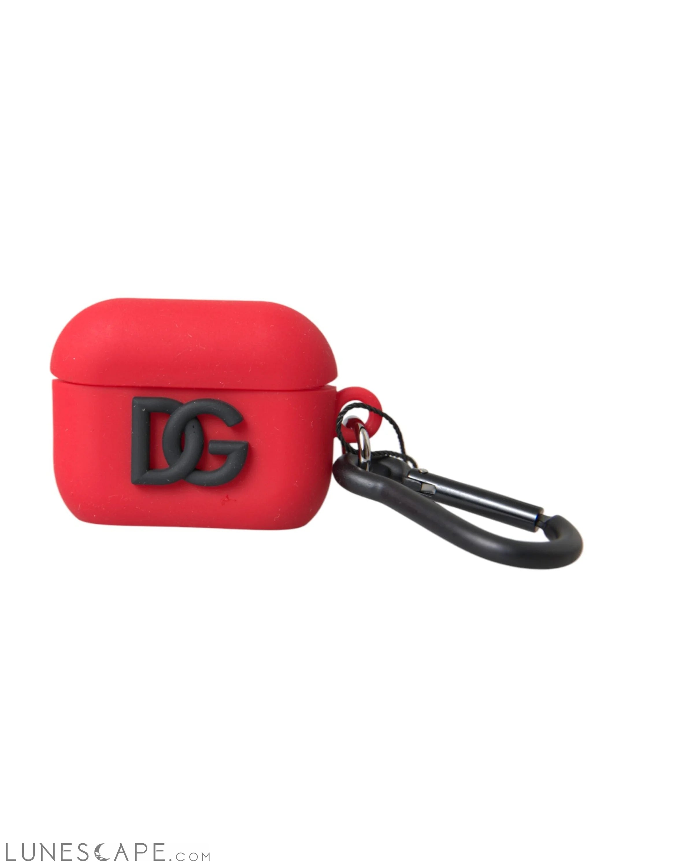 Dolce & Gabbana Red Silicone Rubber Logo Embossed Airpods Case LUNESCAPE