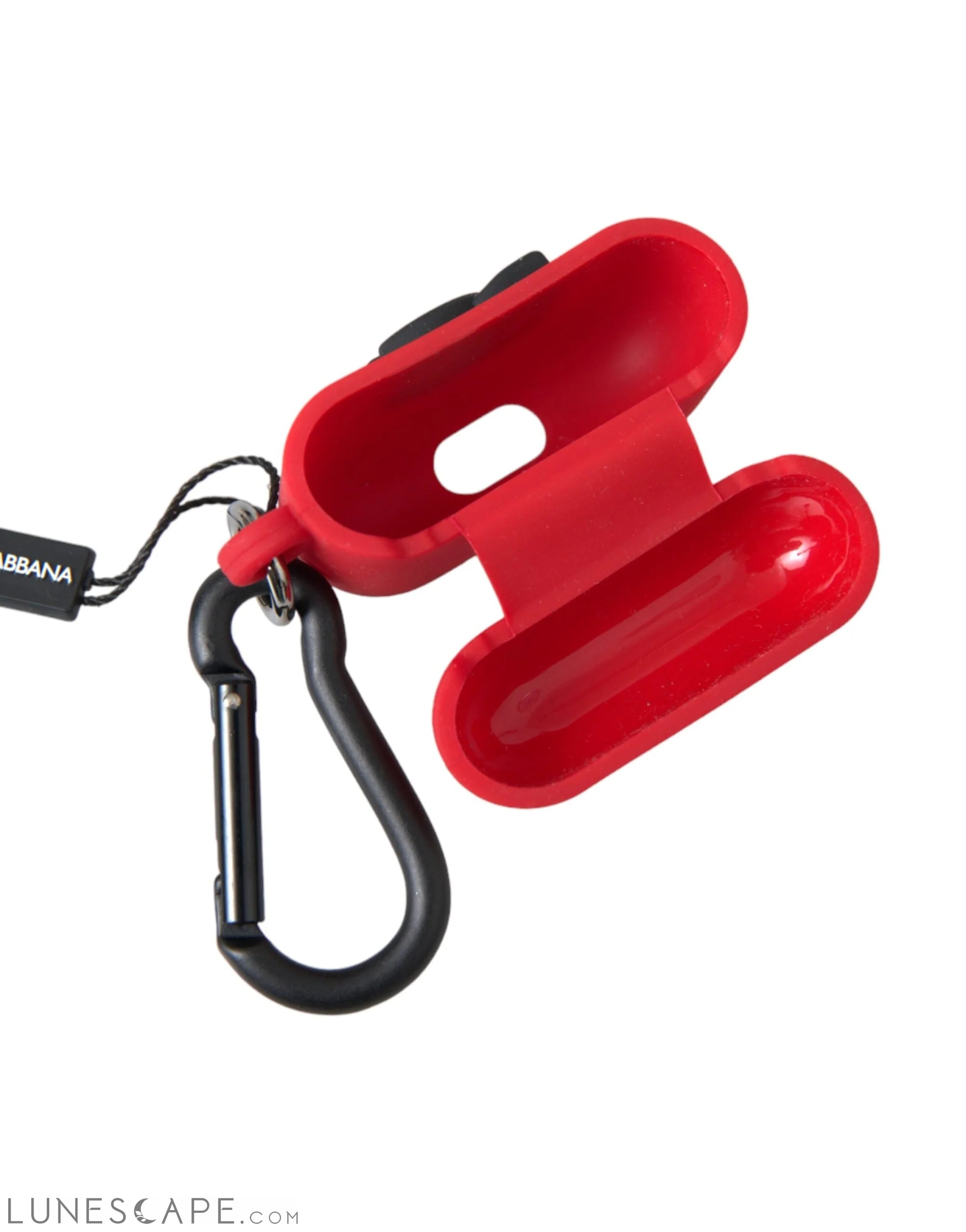 Dolce & Gabbana Red Silicone Rubber Logo Embossed Airpods Case LUNESCAPE