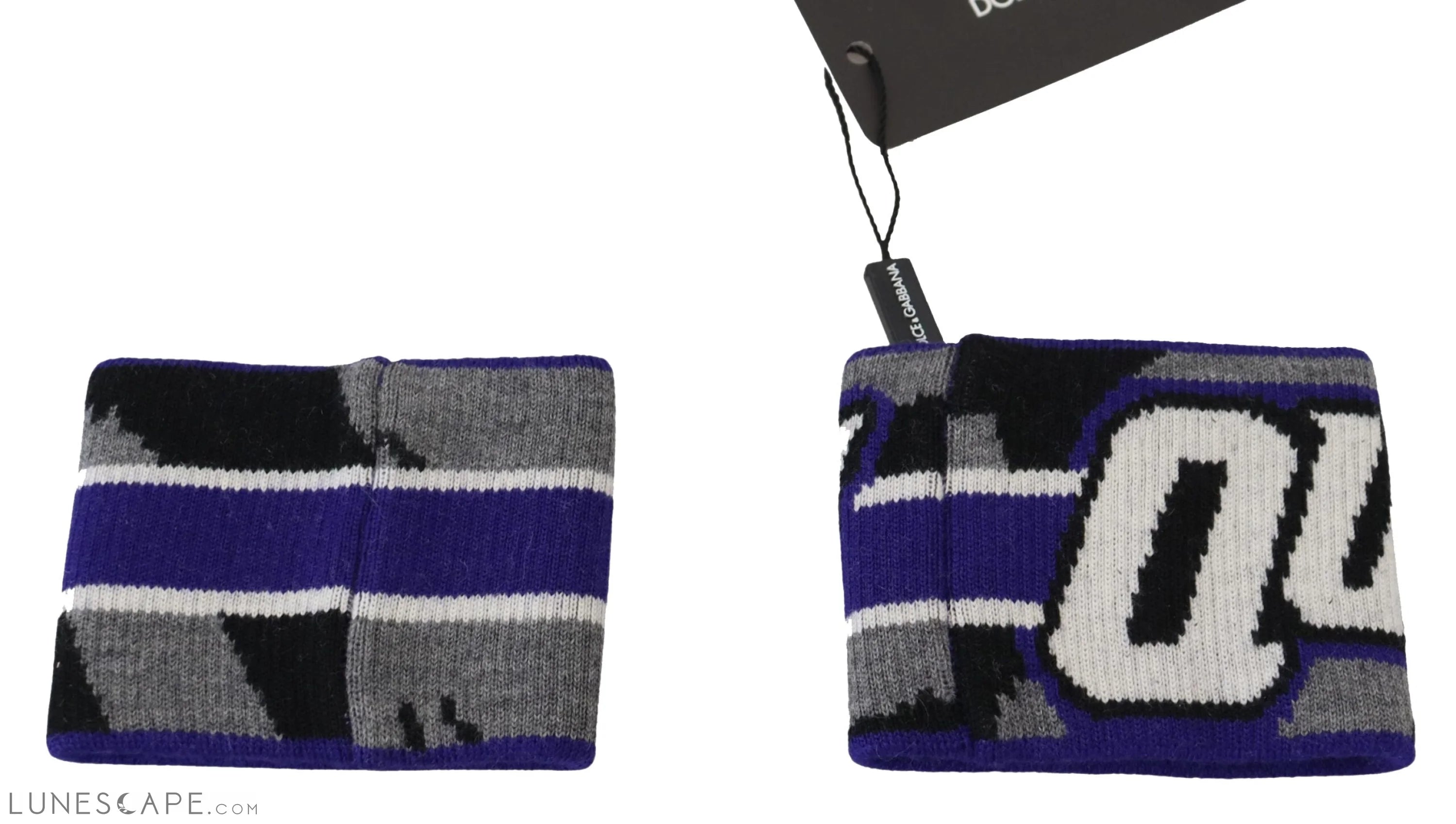 Dolce & Gabbana Regal Purple Wool Wrist Wrap LUNESCAPE