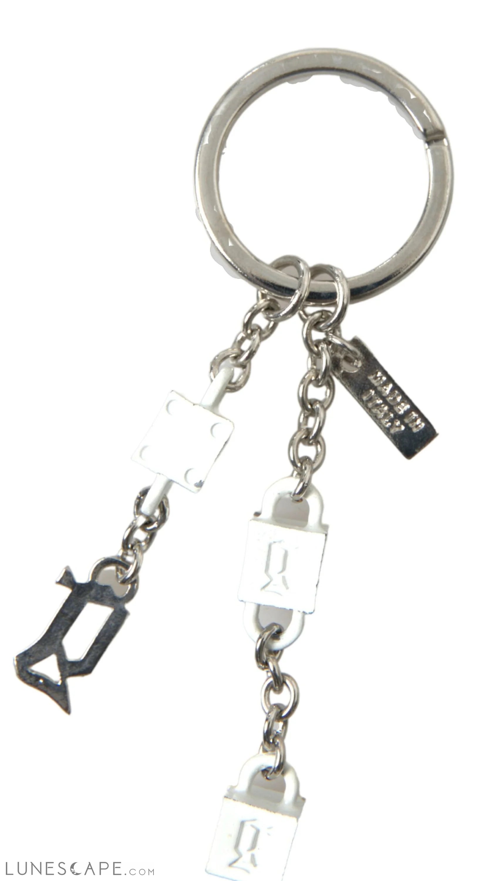 Dolce & Gabbana Silver Brass Logo Charm Keychain LUNESCAPE