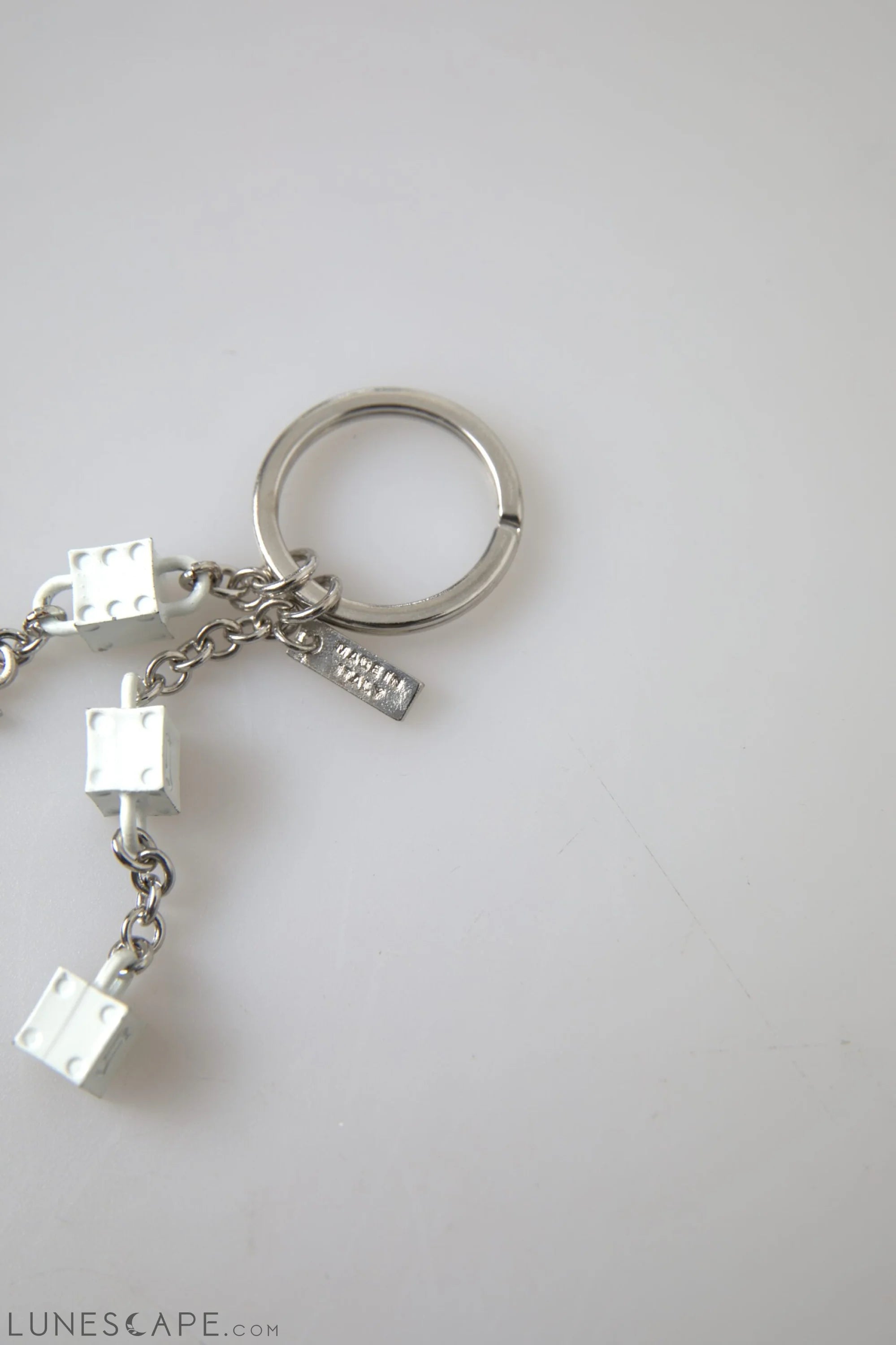 Dolce & Gabbana Silver Brass Logo Charm Keychain LUNESCAPE
