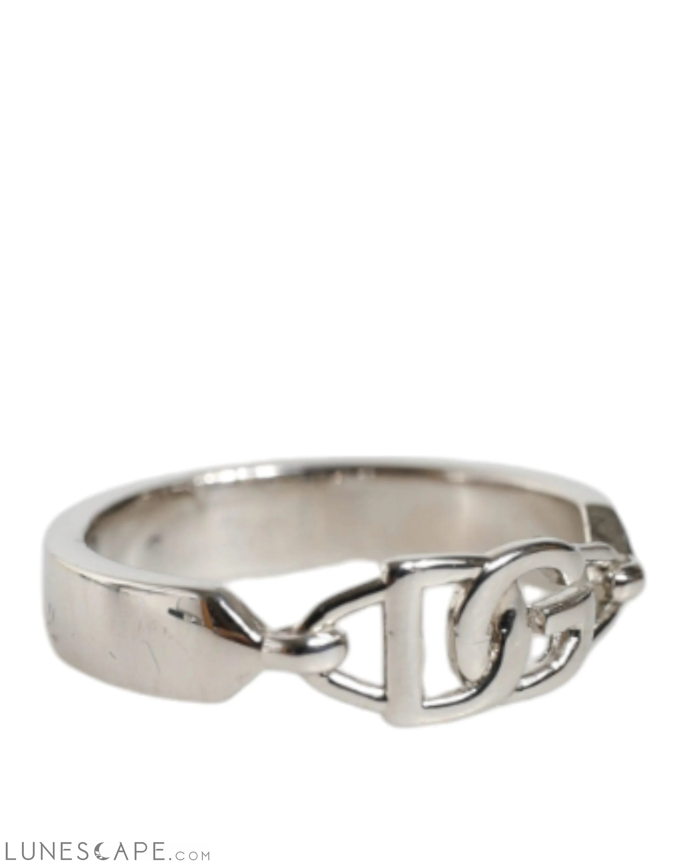 Dolce & Gabbana Silver Tone Brass Anello DG Round Bangle Bracelet LUNESCAPE