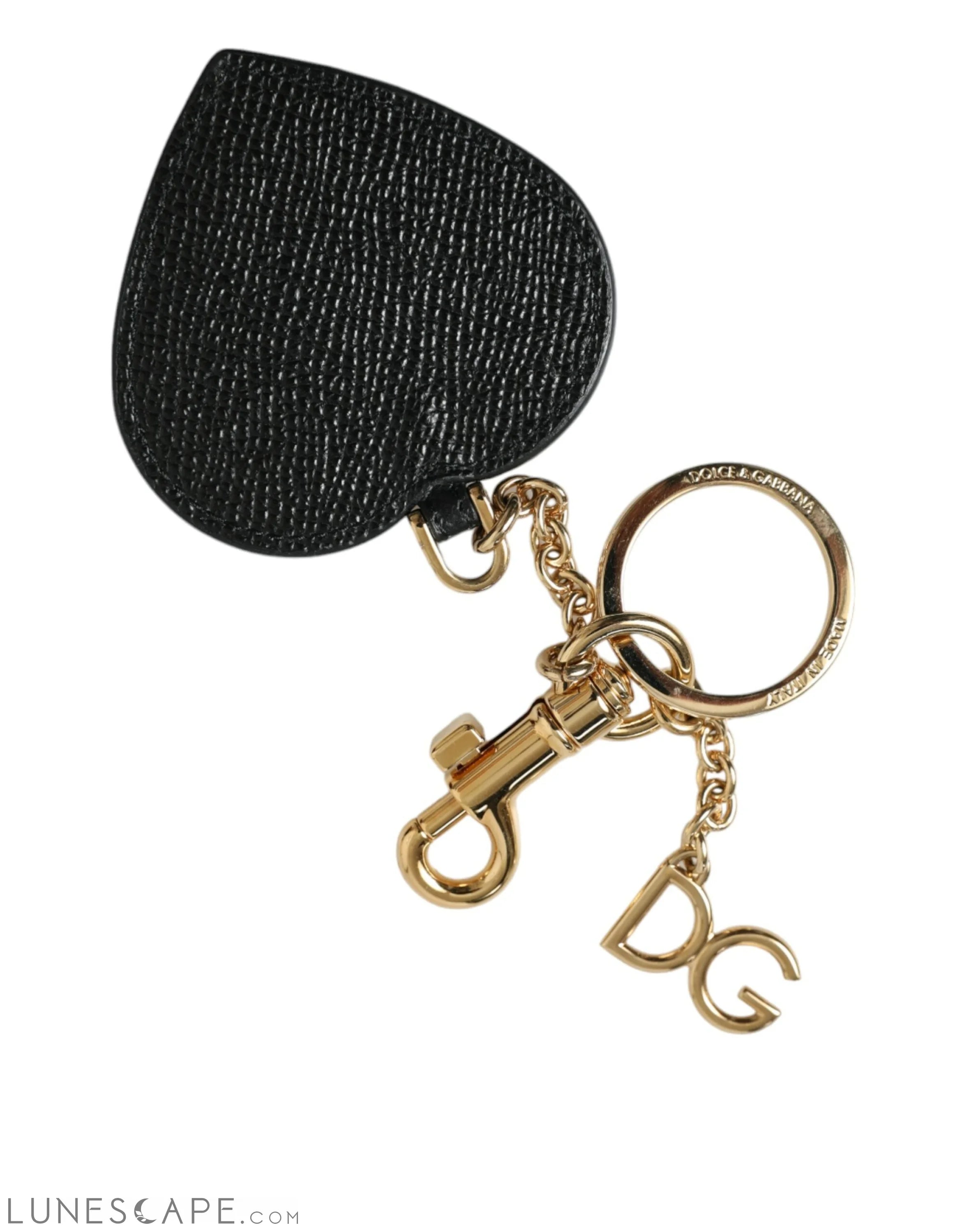 Dolce & Gabbana Stunning Gold and Pink Leather Keychain LUNESCAPE