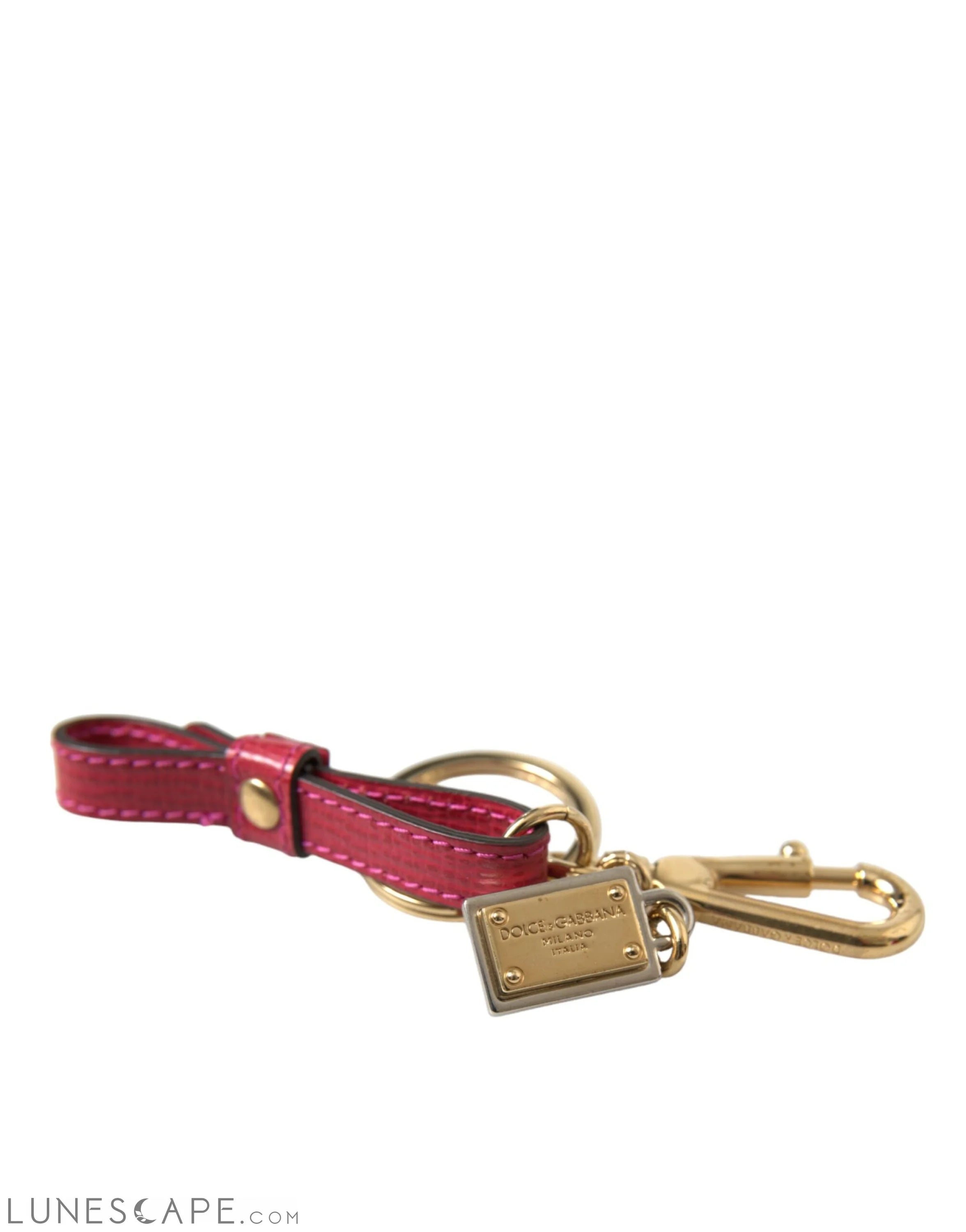 Dolce & Gabbana Stunning Red Leather Keychain LUNESCAPE
