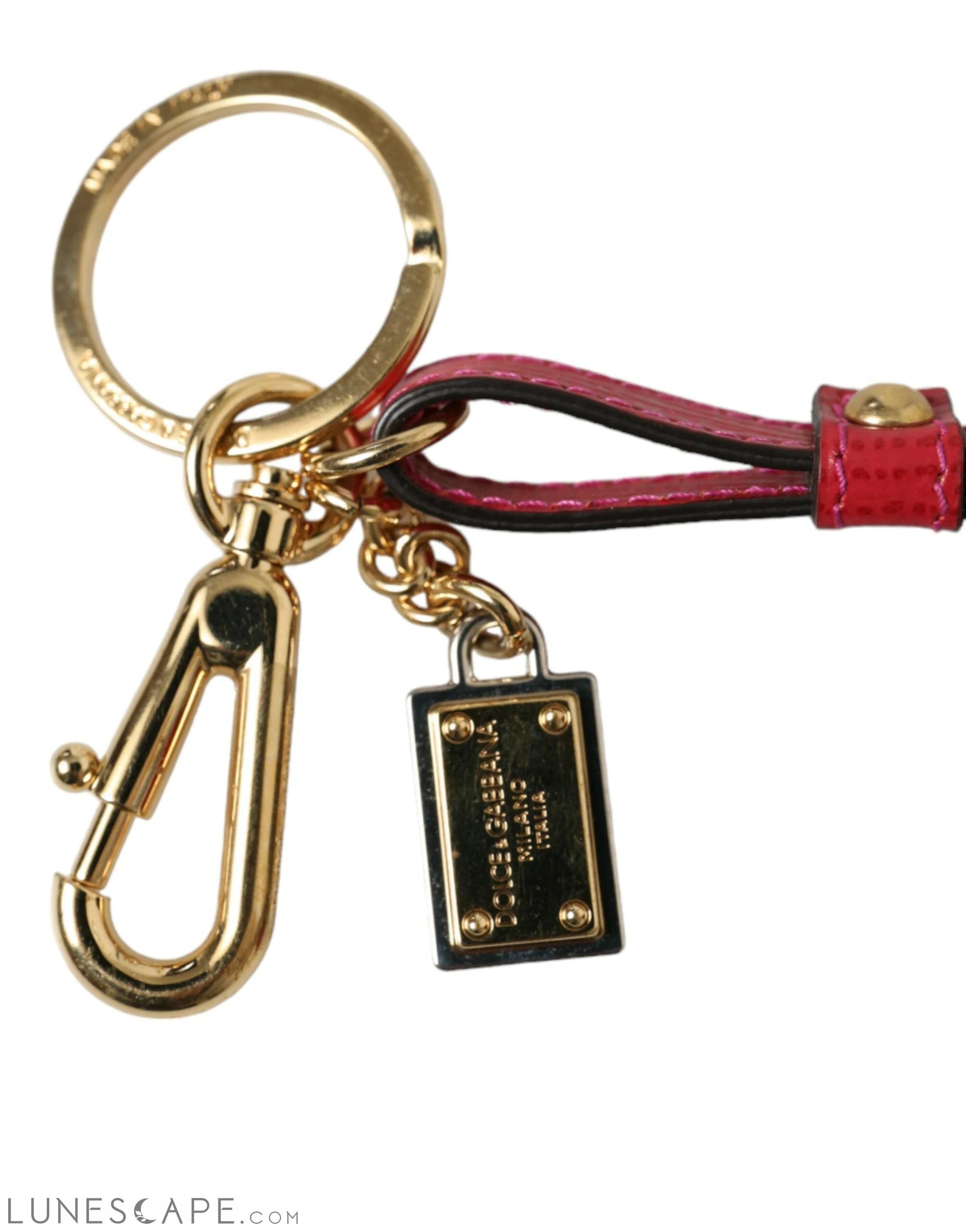 Dolce & Gabbana Stunning Red Leather Keychain LUNESCAPE