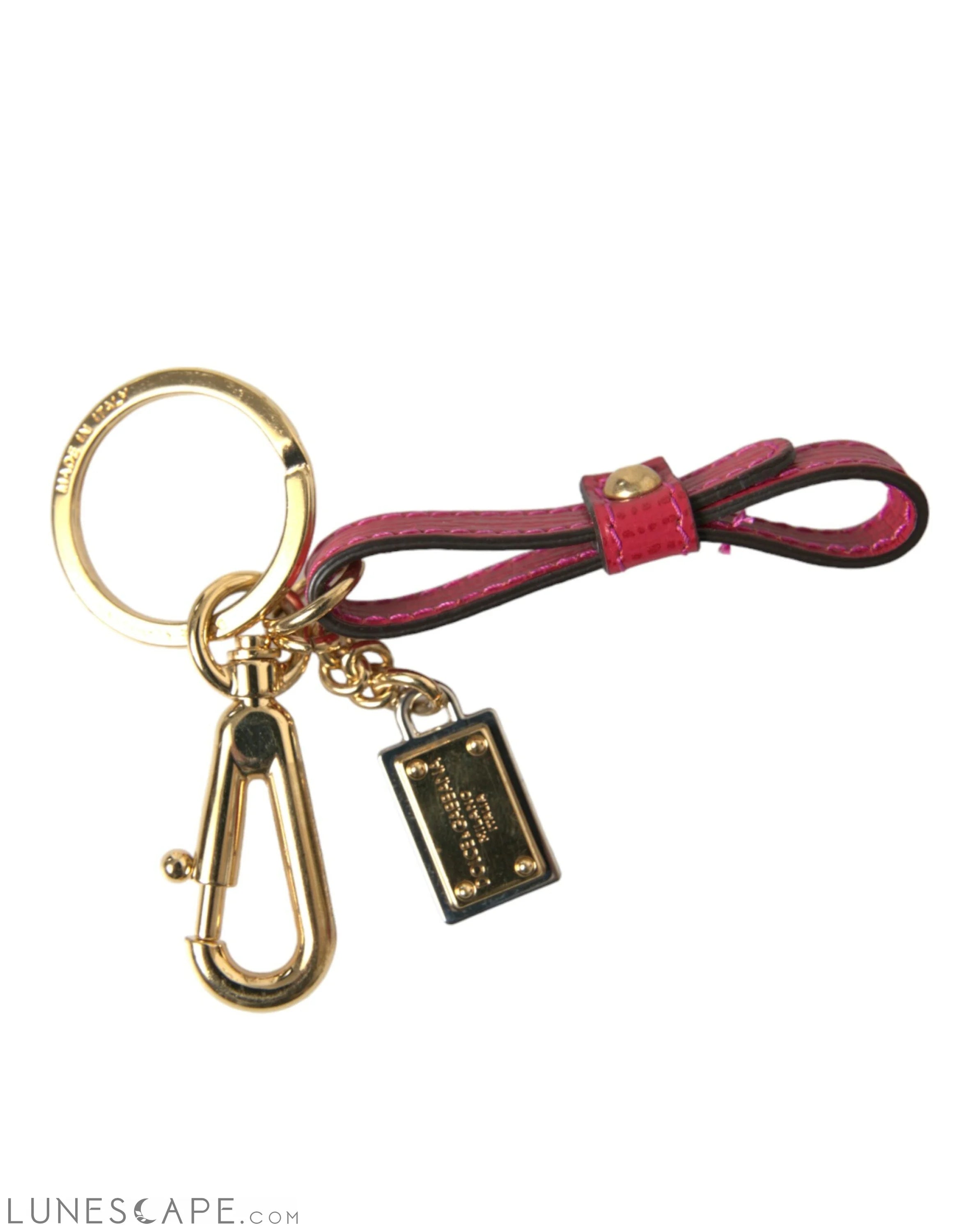 Dolce & Gabbana Stunning Red Leather Keychain LUNESCAPE