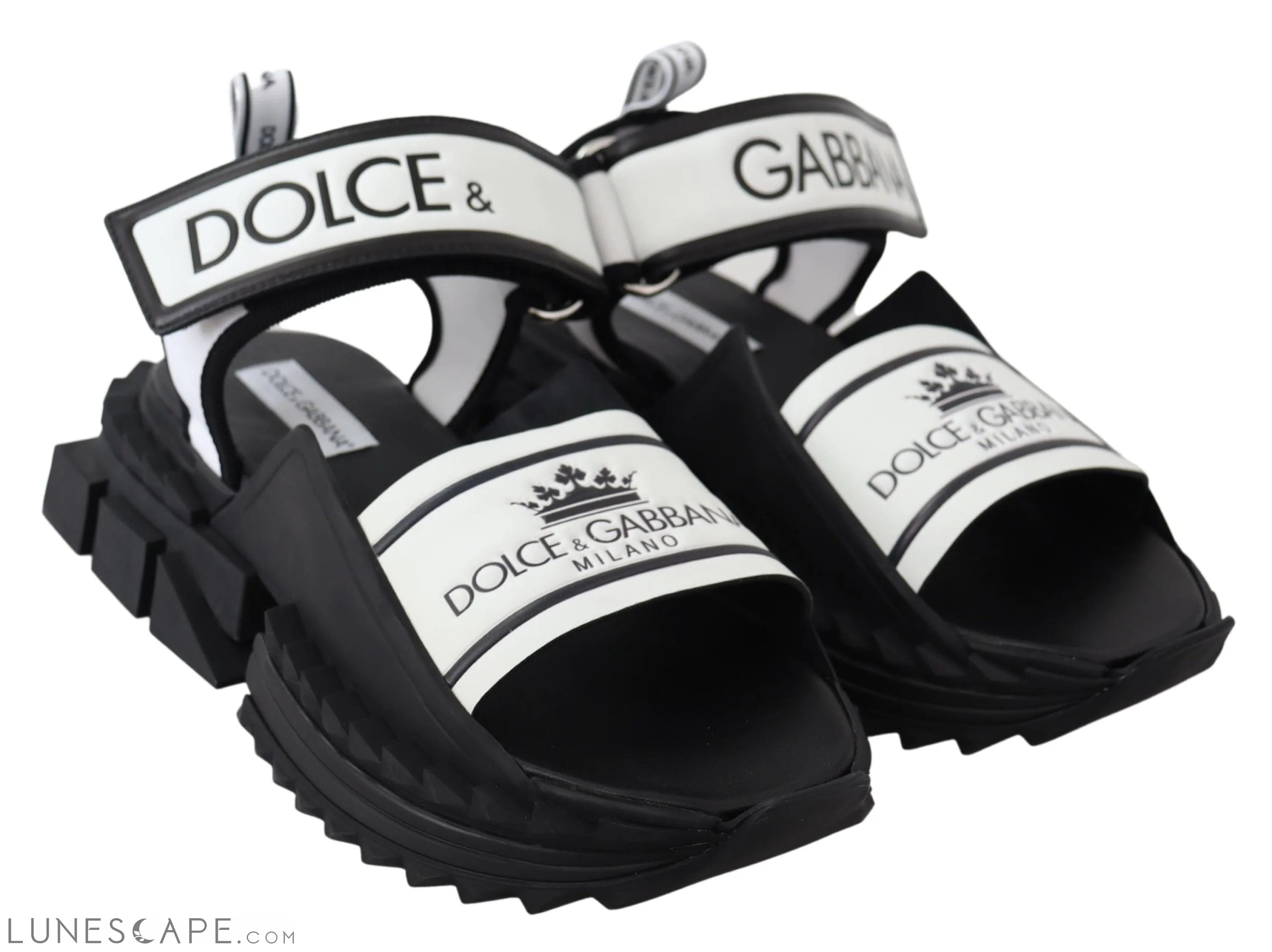 Dolce & Gabbana Super King Slider Sandals in Monochrome LUNESCAPE