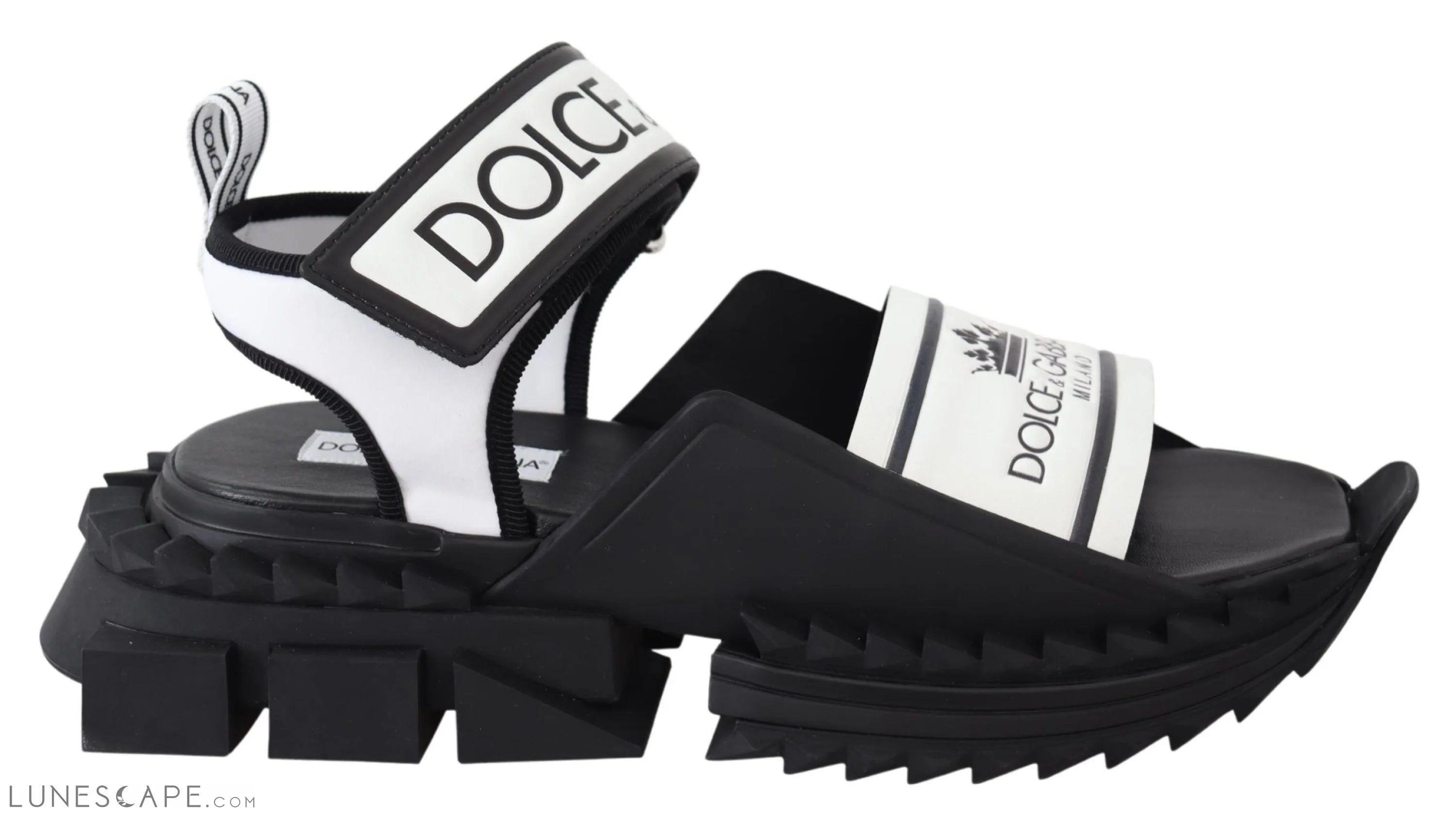 Dolce & Gabbana Super King Slider Sandals in Monochrome LUNESCAPE