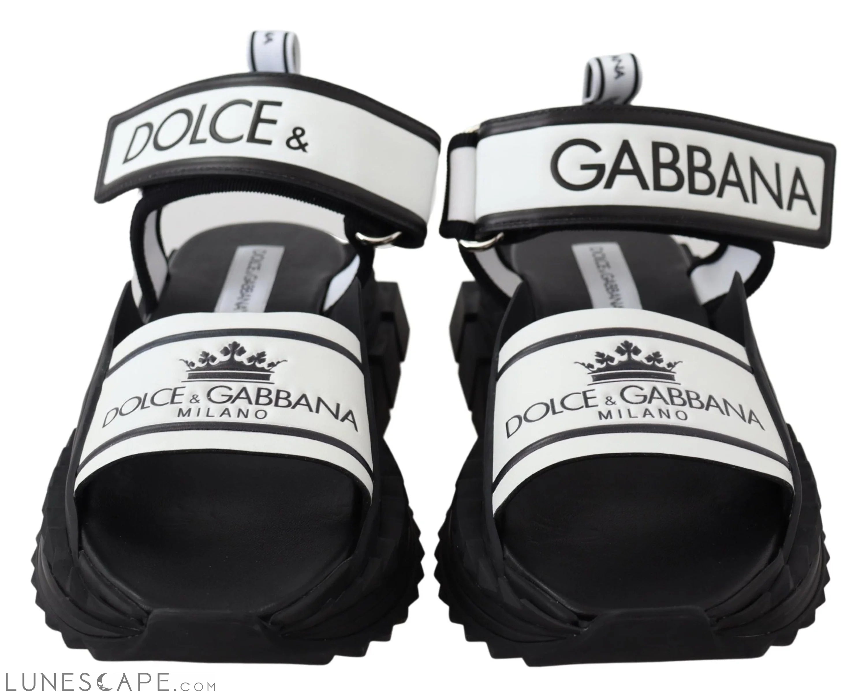 Dolce & Gabbana Super King Slider Sandals in Monochrome LUNESCAPE