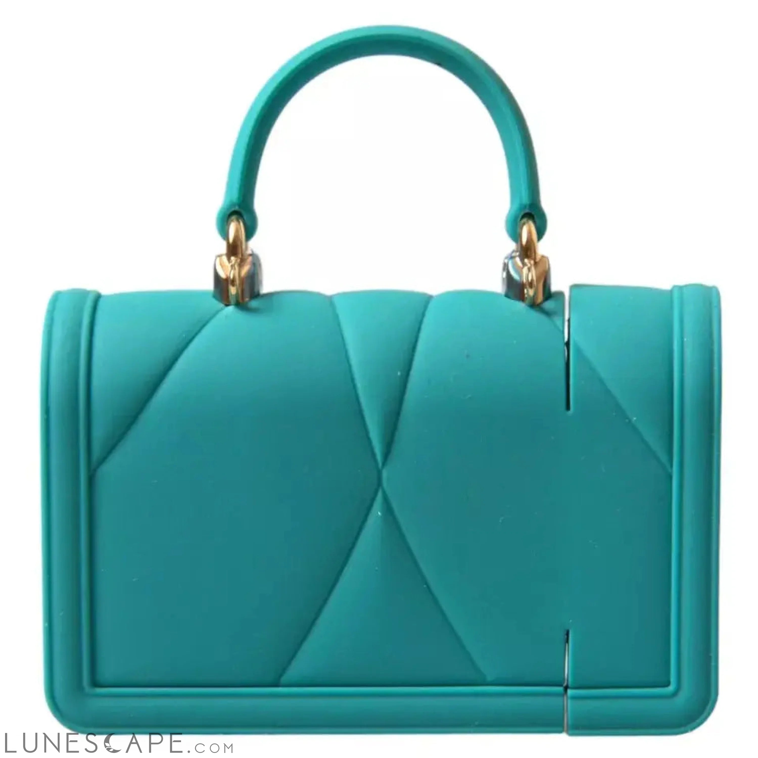 Dolce & Gabbana Turquoise Silicone Devotion Heart Cover Hand Bag Airpods Case LUNESCAPE