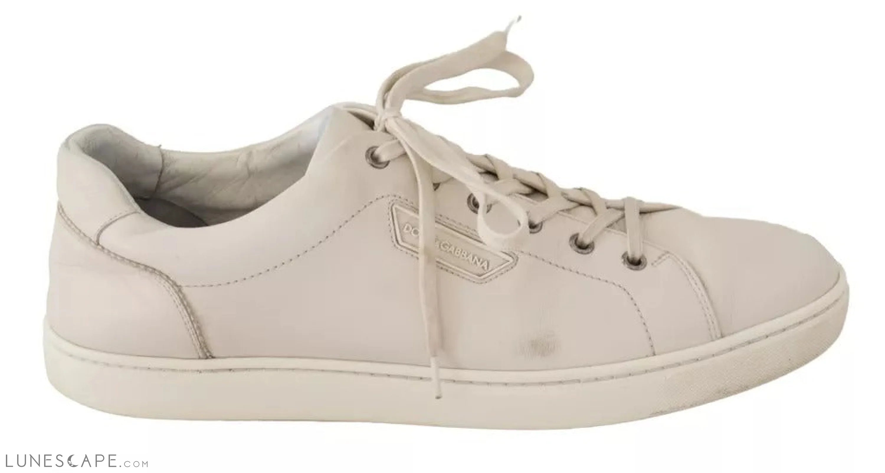 Dolce & Gabbana White Casual Leather Logo Men Sneakers Shoes LUNESCAPE