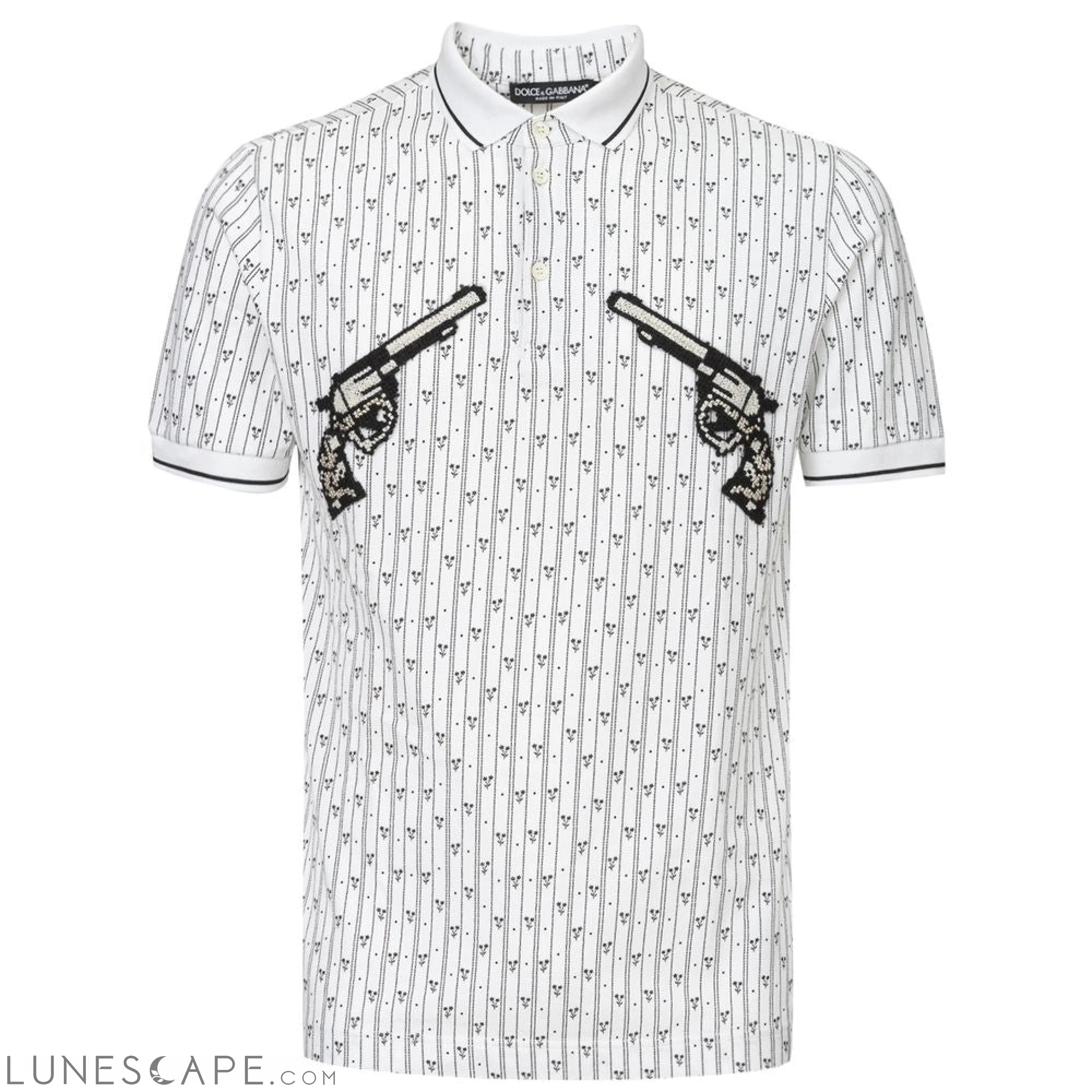 Dolce & Gabbana White Cotton Polo Shirt LUNESCAPE