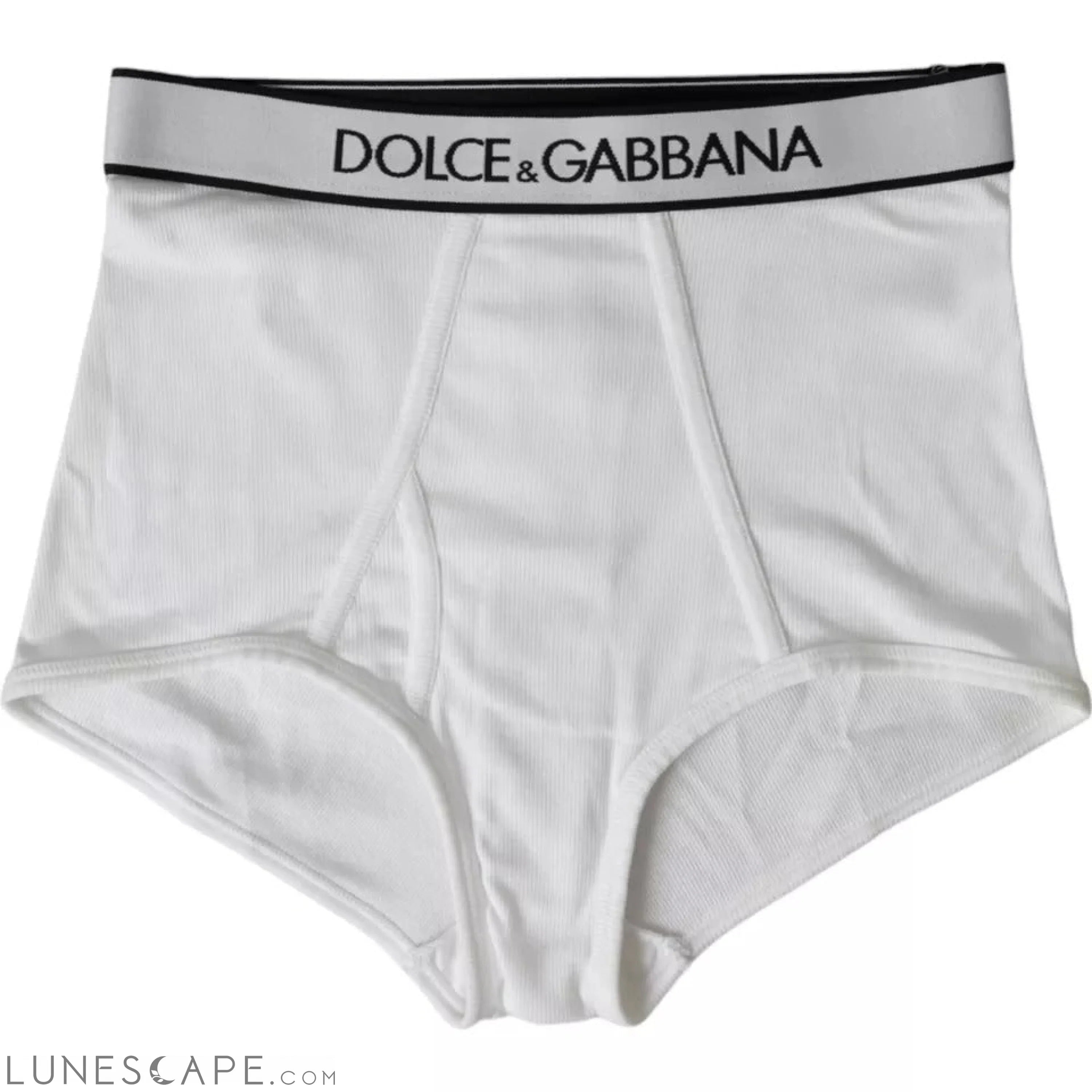 Dolce & Gabbana White Cotton Stretch Branded Logo Underwear LUNESCAPE