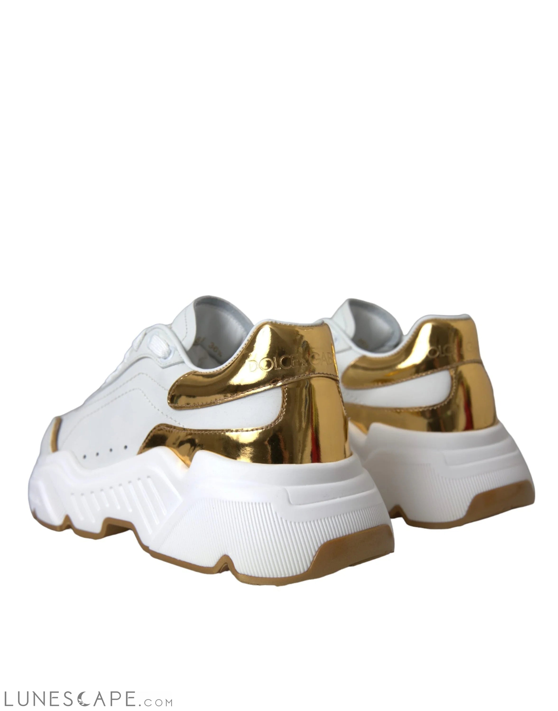 Dolce & Gabbana White Gold Low Top Daymaster Sneakers Women Shoes LUNESCAPE