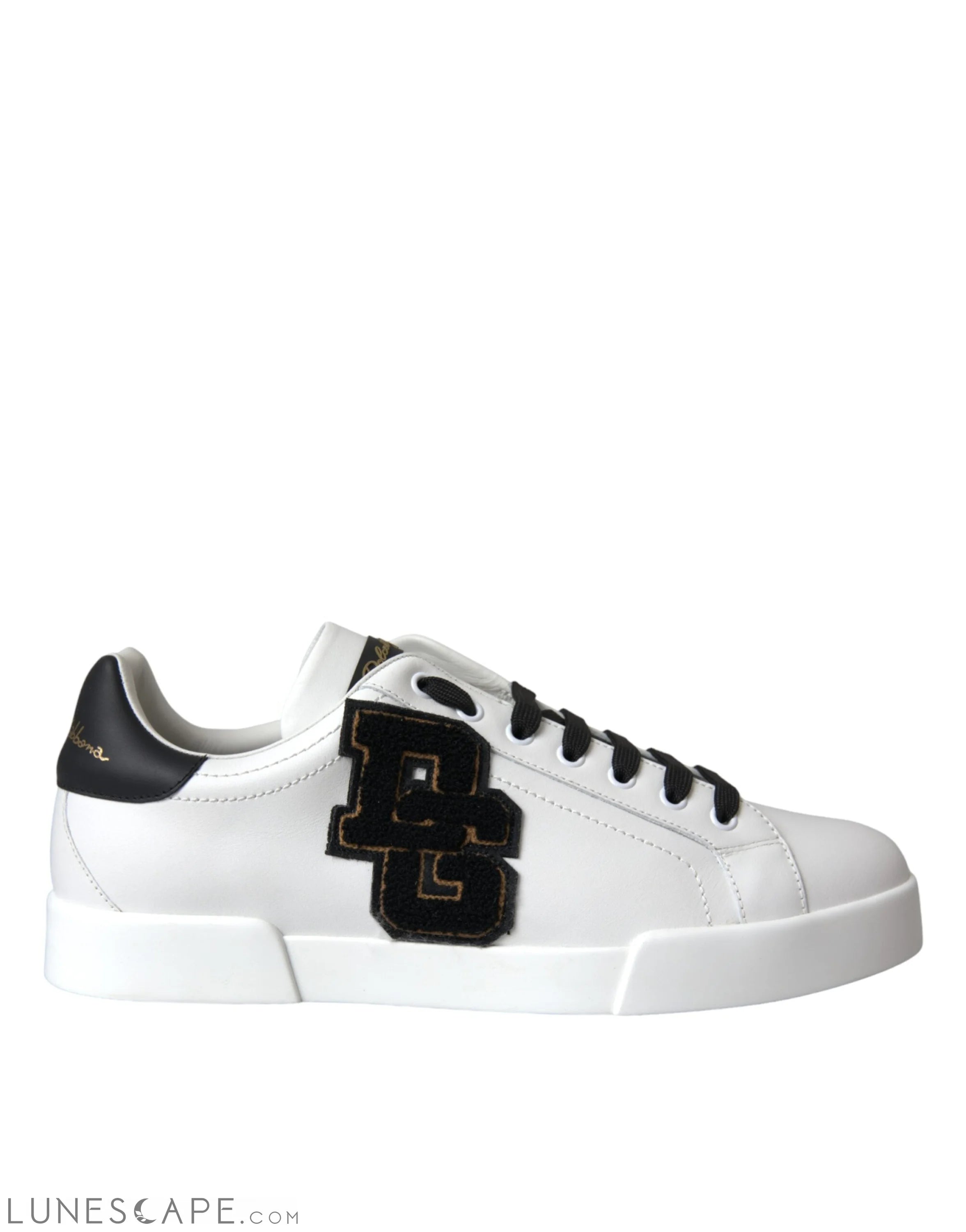 Dolce & Gabbana White Leather DG Logo Casual Low Top Sneakers Shoes LUNESCAPE