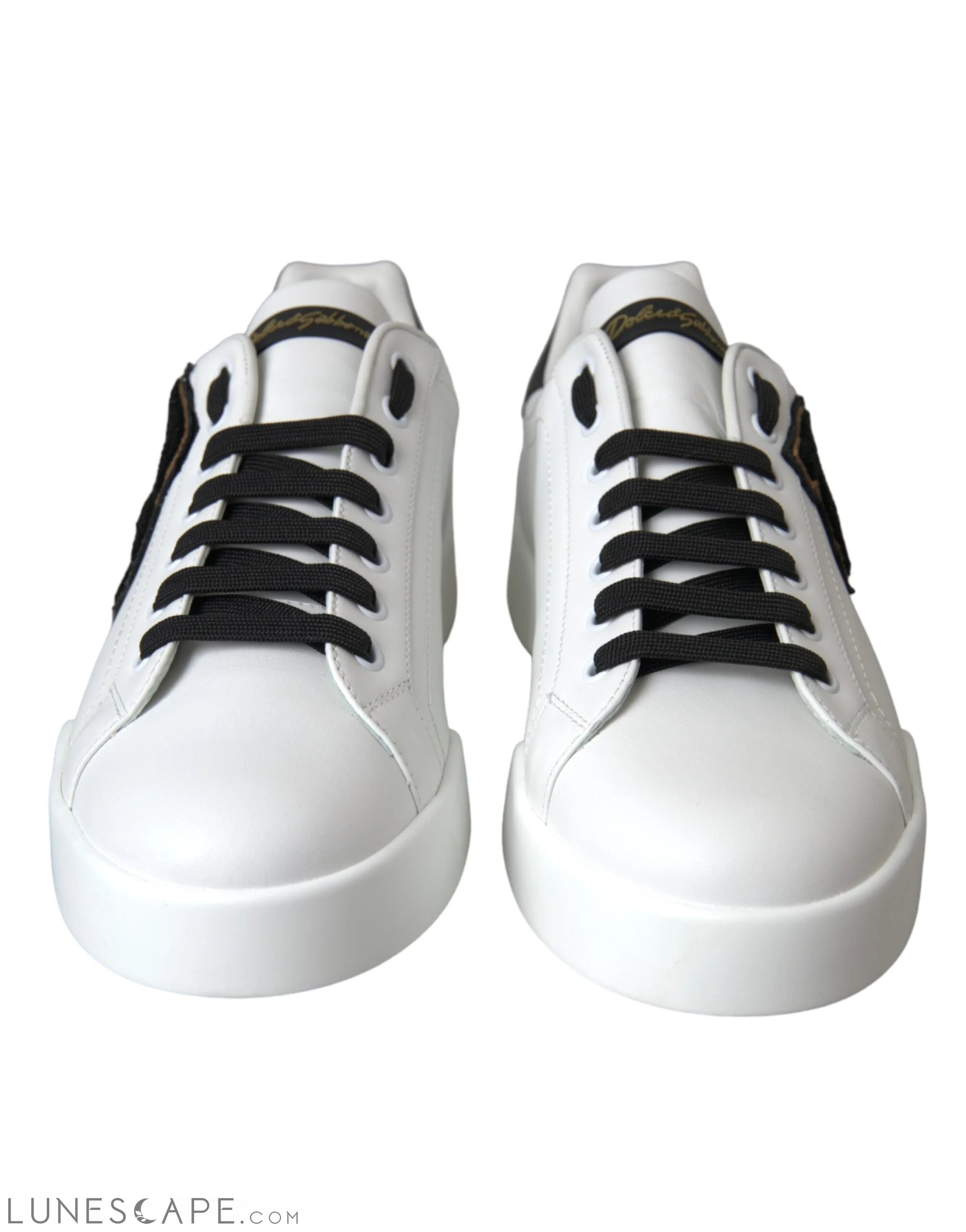 Dolce & Gabbana White Leather DG Logo Casual Low Top Sneakers Shoes LUNESCAPE