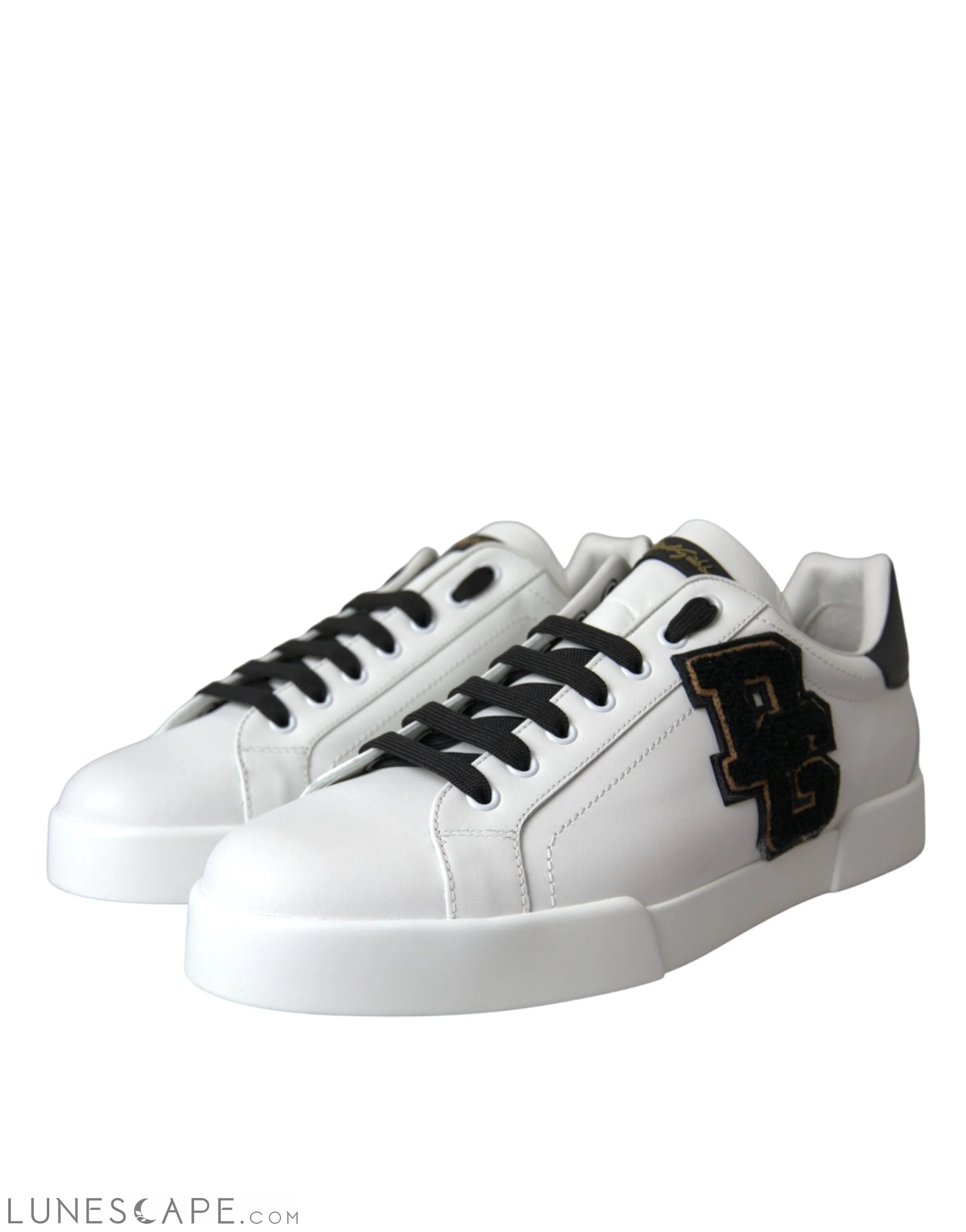 Dolce & Gabbana White Leather DG Logo Casual Low Top Sneakers Shoes LUNESCAPE