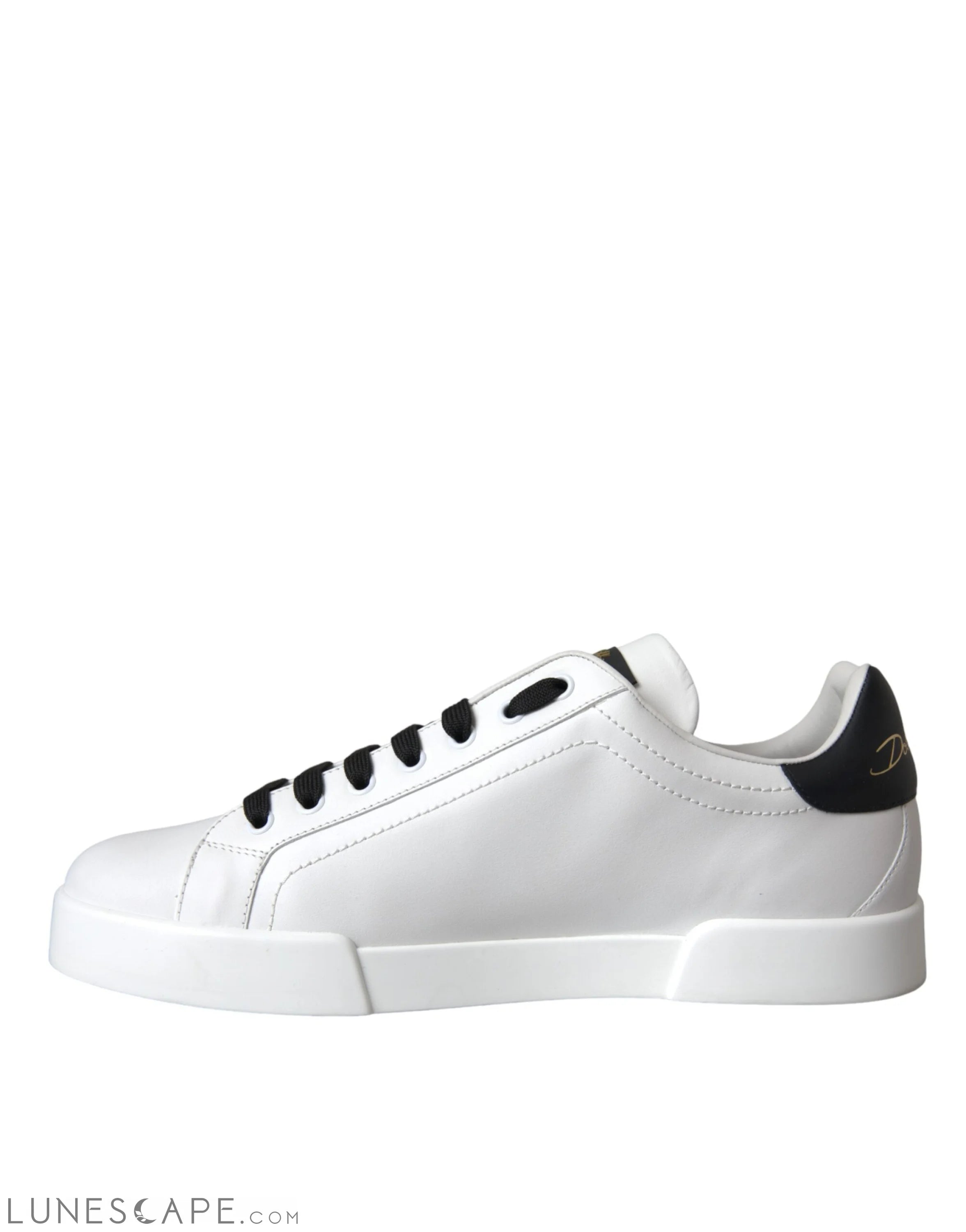 Dolce & Gabbana White Leather DG Logo Casual Low Top Sneakers Shoes LUNESCAPE