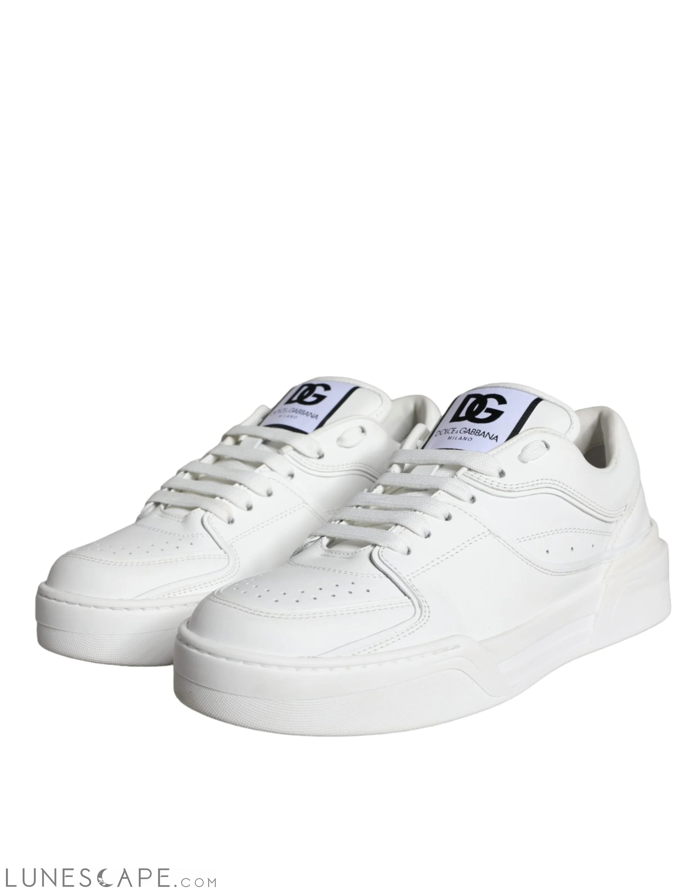 Dolce & Gabbana White Miami Leather Low Top Sneakers Shoes LUNESCAPE