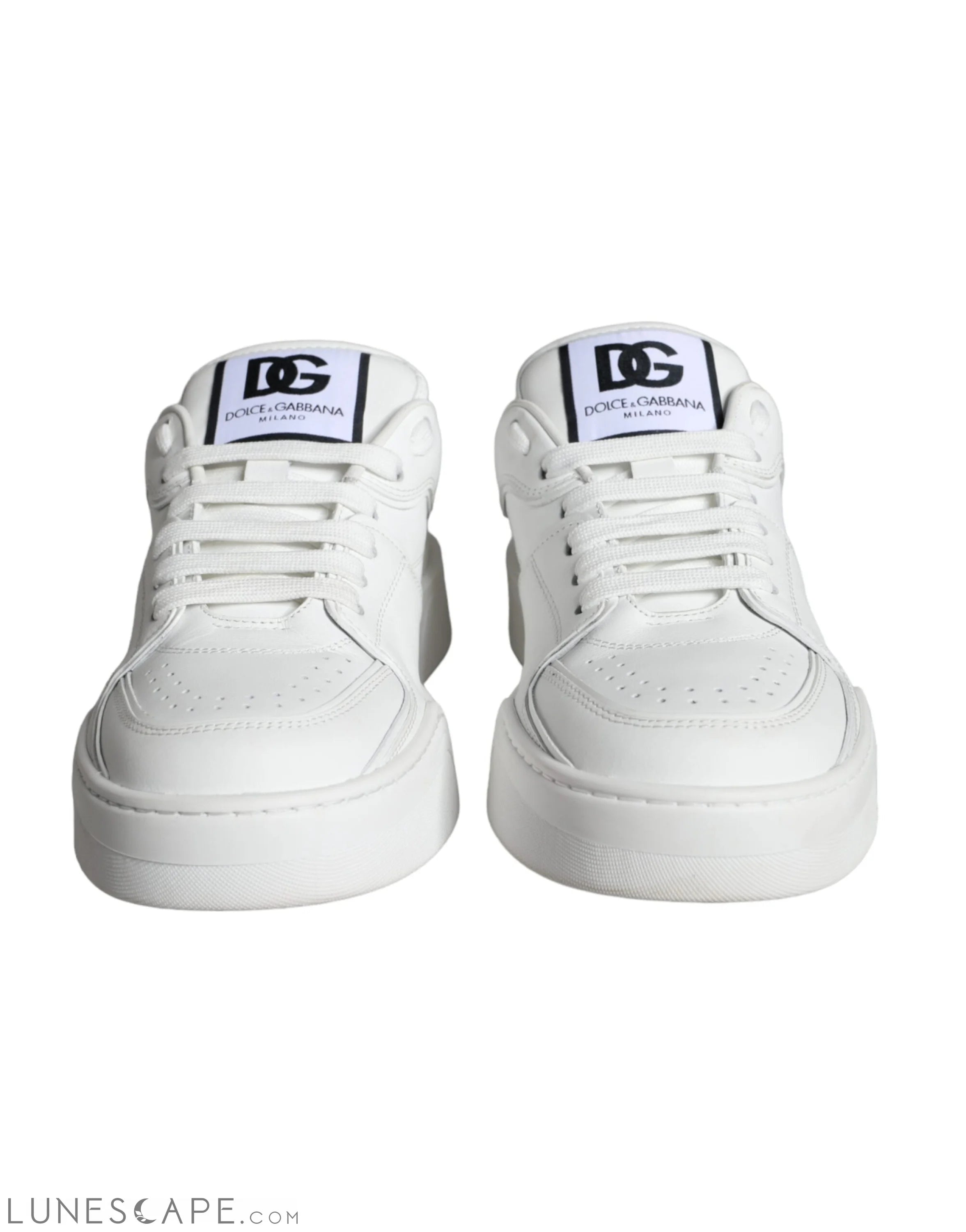 Dolce & Gabbana White Miami Leather Low Top Sneakers Shoes LUNESCAPE