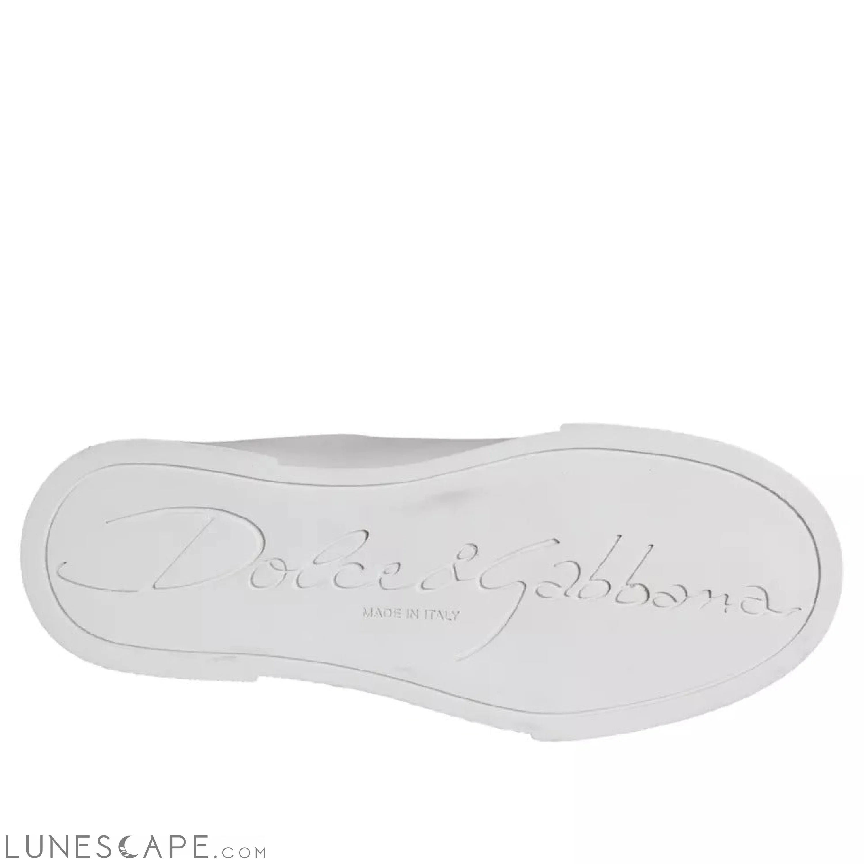 Dolce & Gabbana White Patch Calfskin Nappa Portofino Sneakers Shoes LUNESCAPE