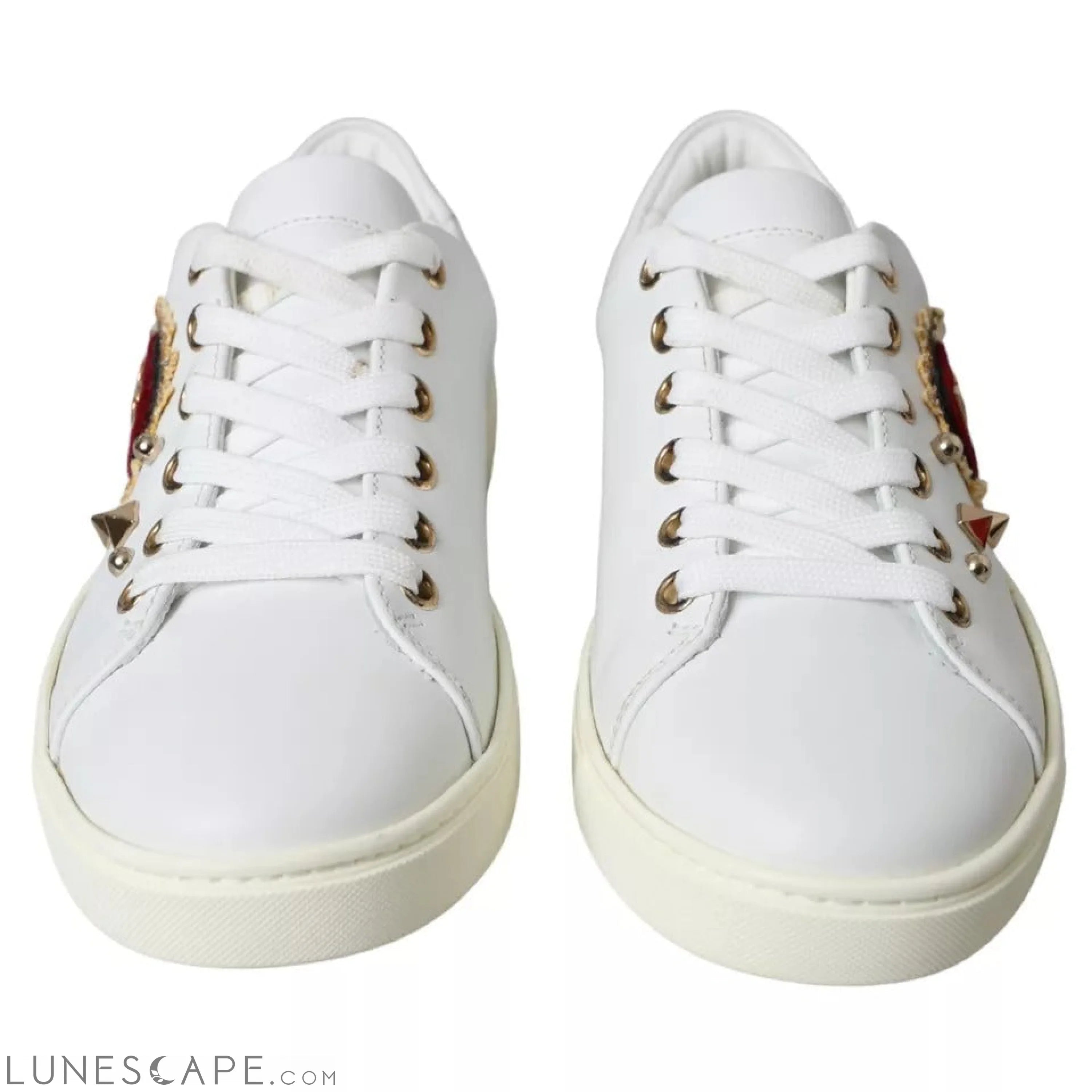 Dolce & Gabbana White Portofino Sacred Heart Sneakers Women Shoes LUNESCAPE